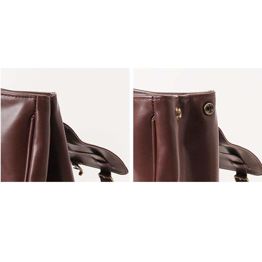 サッチェルバッグ ミニ 通販 リュック リュックサック おしゃれ レディース 通勤バッグ 通学 大人 レトロ ミニリュック バッグ バック コンパクト かわいい サッチェル きれいめ かばん 英国風 鞄 レディースバッグ 上品 オフィス ビジネス カジュアル ダークブラウン ・