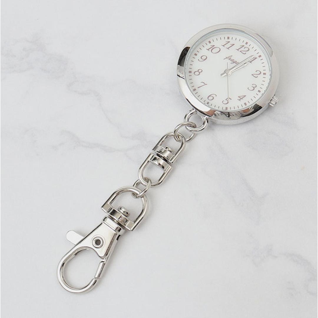 懐中時計 レディース 通販 fragola フラゴラ チャームウォッチ バッグチャーム キーホルダー 時計 キーホルダーウォッチ 時計キーホルダー 見やすい おしゃれ かわいい シンプル カジュアル 大人かわいい 母の日 贈り物 ギフト シルバー ・