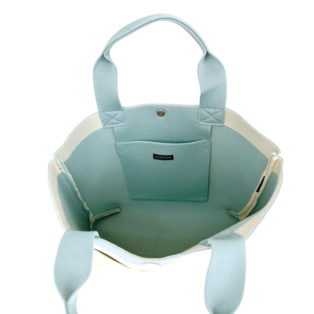 ルートート トートバッグ ROOTOTE 1035 通販 トートバック 小さめ レディース 通学 通勤 手提げバッグ 手提げ袋 手提げかばん 手提げカバン 手提げ鞄 おしゃれ シンプル 無地 配色 ニット 大人 かわいい 自立 R-full DELI デリ BLACK ・