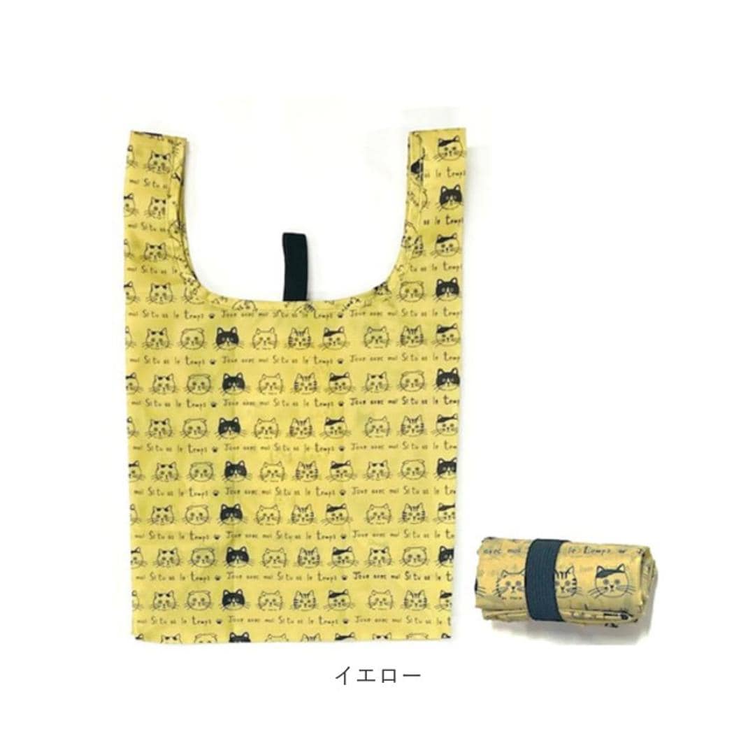 エコバッグ マイバッグ 通販 レディース タルティーヌ トートバッグ サブバッグ おしゃれ かわいい 手提げ トート コンビニバッグ コンパクト 折り畳み バッグ バック 軽量 軽い 大人 小さめ 猫 ねこ アニマル カジュアル シンプル エコ 折りたたみ ブルー ・