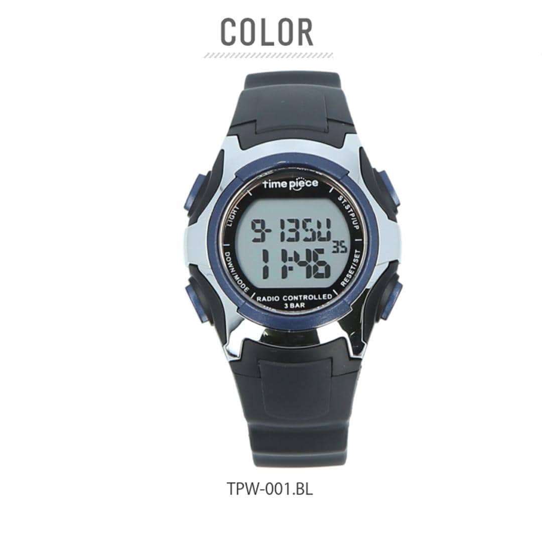 腕時計 メンズ ソーラー 電波 通販 生活防水 シンプル デジタル 電波時計 多機能 男の子 男子 男性 通勤 スポーツ ランニング 男女兼用 中学生 高校生 リストウォッチ time piece タイムピース TPW-001 TPW-002 TPW-001.GM ・