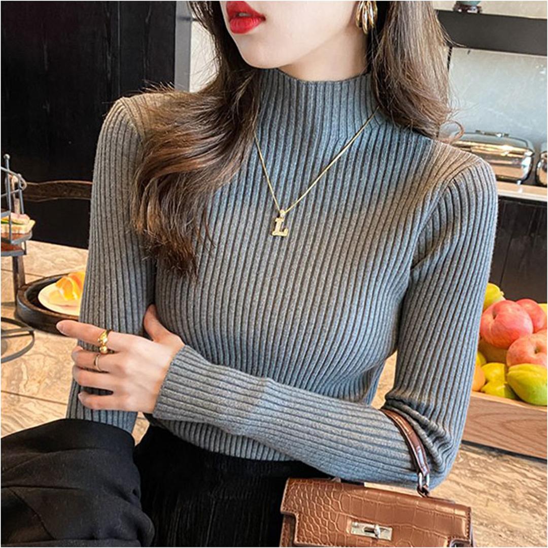 ニット トップス 冬 通販 リブニット ハイネック セーター 長袖 ハイネックニット ハイネックセーター インナーニット レディース きれいめ 秋冬 秋 大人 かわいい おしゃれ 可愛い 女性 nit-041 ダイヤモンドハーツ Diamond Hearts ブラック ・