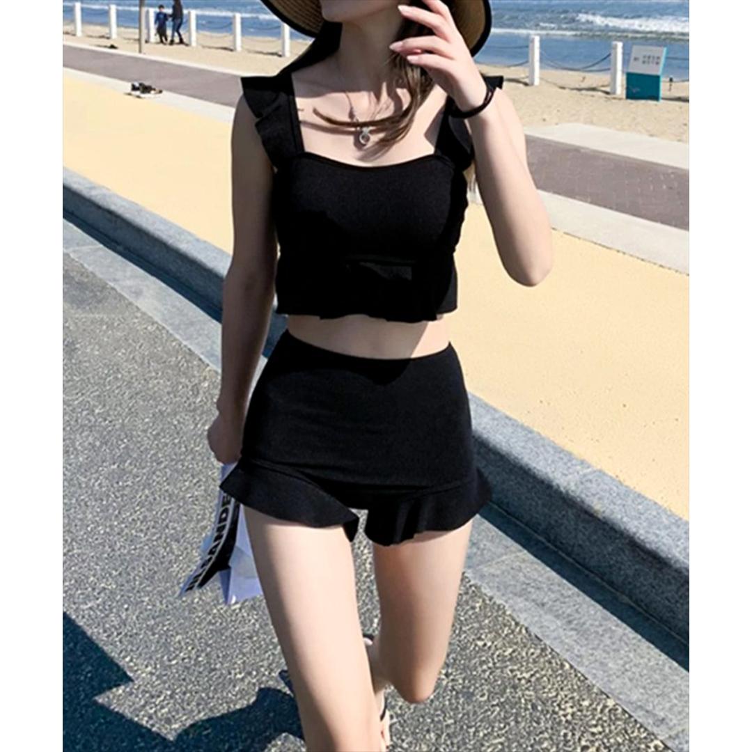 水着 レディース セパレート 通販 ダイヤモンドハーツ swm-0010 Diamond Hearts タンキニ ビキニ ツーピース スイムウェア ショートパンツ 20代 30代 おしゃれ かわいい ママ水着 フリル シンプル 大人 可愛い 無地 女性用 レッド系その他 Mサイズ