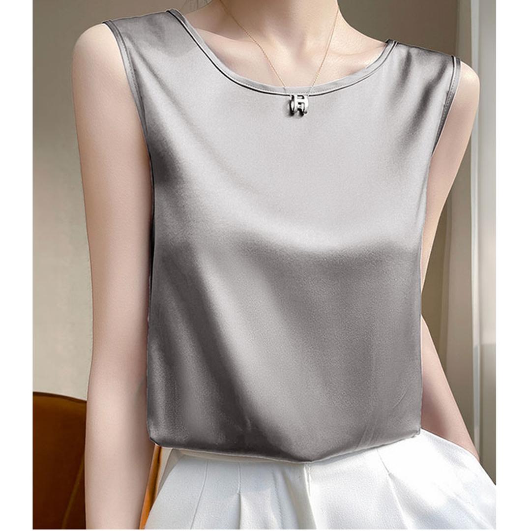 タンクトップ レディース ゆったり 通販 ノースリーブ さらさら ラウンドネック トップス インナー 大人 かわいい きれいめ 上品 シンプル 無地 オフィスカジュアル おしゃれ 可愛い 女性 top-102 ダイヤモンドハーツ Diamond Hearts ホワイト Mサイズ