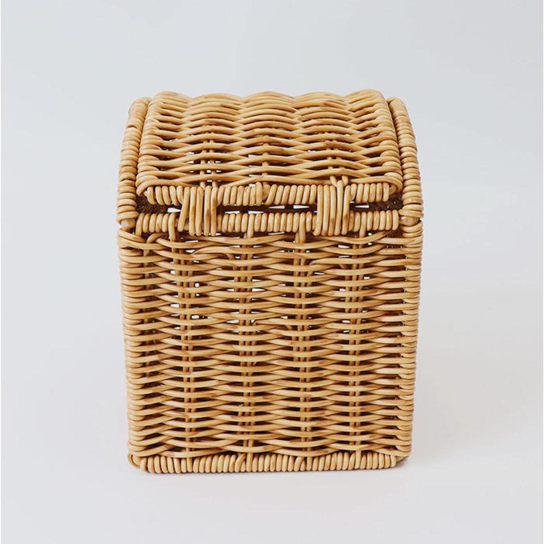 UTILE 洗えるバスケット ゴミ箱 卓上 通販 卓上ゴミ箱 ごみ箱 ごみばこ くず入れ 屑入れ ダストBOX 蓋付き フタ付き おしゃれ 台所 キッチン 袋が見えない PPラタン ナチュラル シンプル ユティルナイール Creer クレエ インテリア ナイール ・