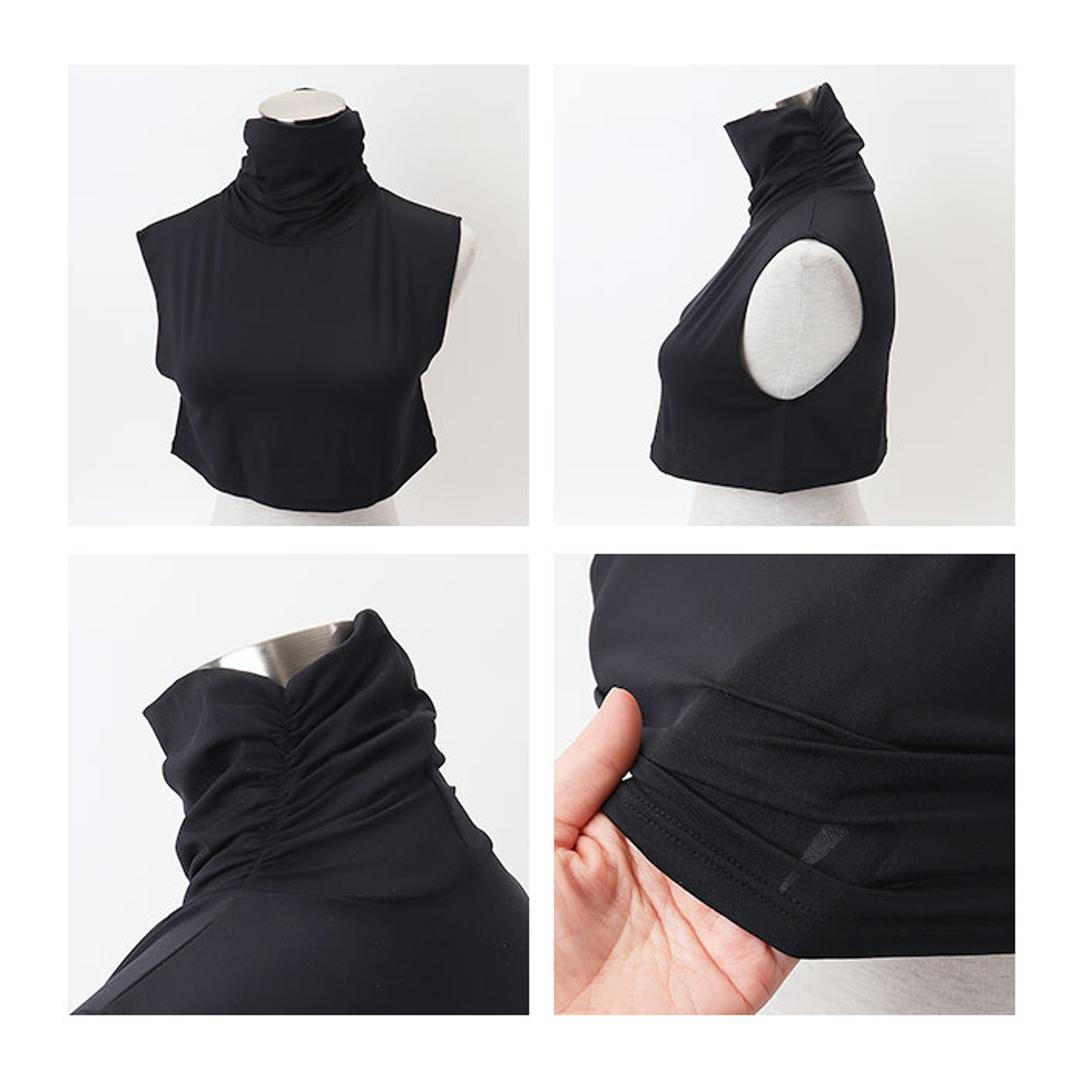 UV ネックカバー 通販 フィットスタイル Fit Style ネック カバー UVカット 接触冷感 レディース UV-389 付け襟タイプ UPF50+ つけ襟 付け襟 ハイネック デコルテ うなじ 首 モノトーン 暑さ対策用品 レディースファッション ブラック ・