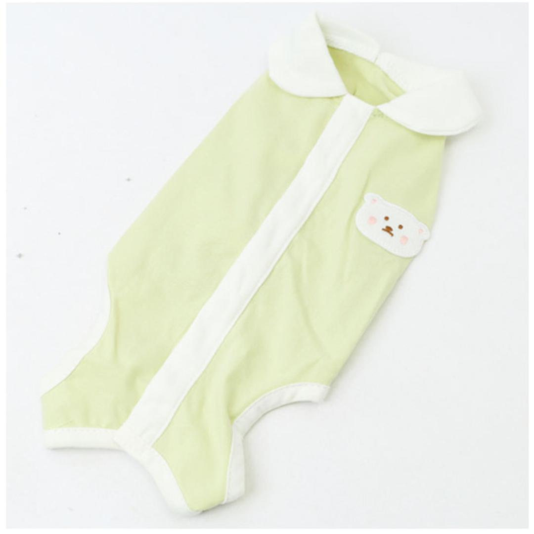 犬 術後服 オス メス 通販 イヌ いぬ 避妊 去勢 男の子 女の子 ペット パンツ 傷口 保護 引っ掻き 防止 傷舐め 噛み 背中開き 介護 薄手 伸縮性 猫 ねこ ネコ 怪我 ケガ かわいい グリーン 【即日発送】S