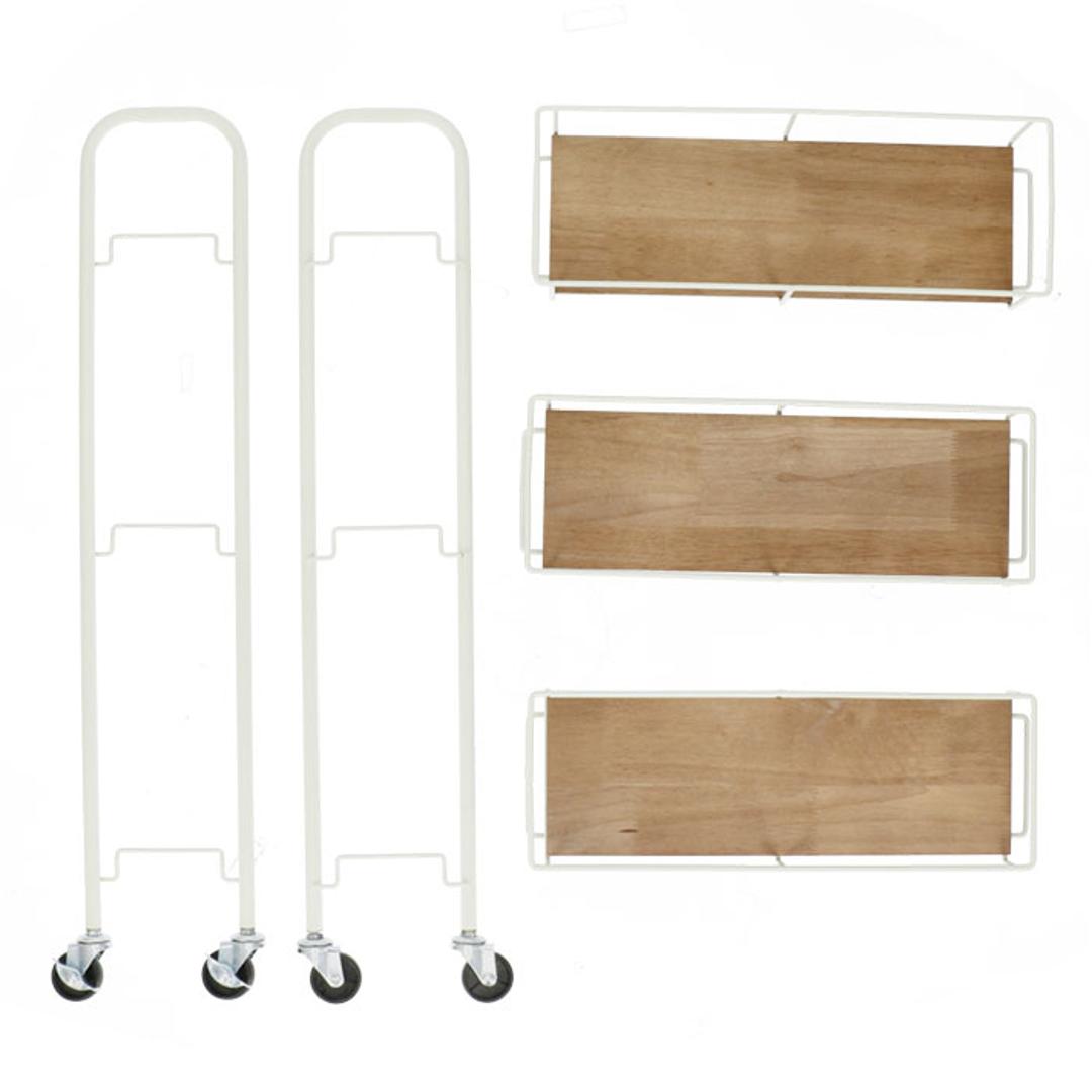 キャスター付き ワゴン 収納 通販 収納ラック 収納カート サイドワゴン キッチンワゴン スリムカート スキマ収納 隙間収納 すきま収納 ZU-601 Serein スレン おしゃれ スリム 洗面所 3段 三段 キッチン収納 収納家具 インテリア アイボリー ・