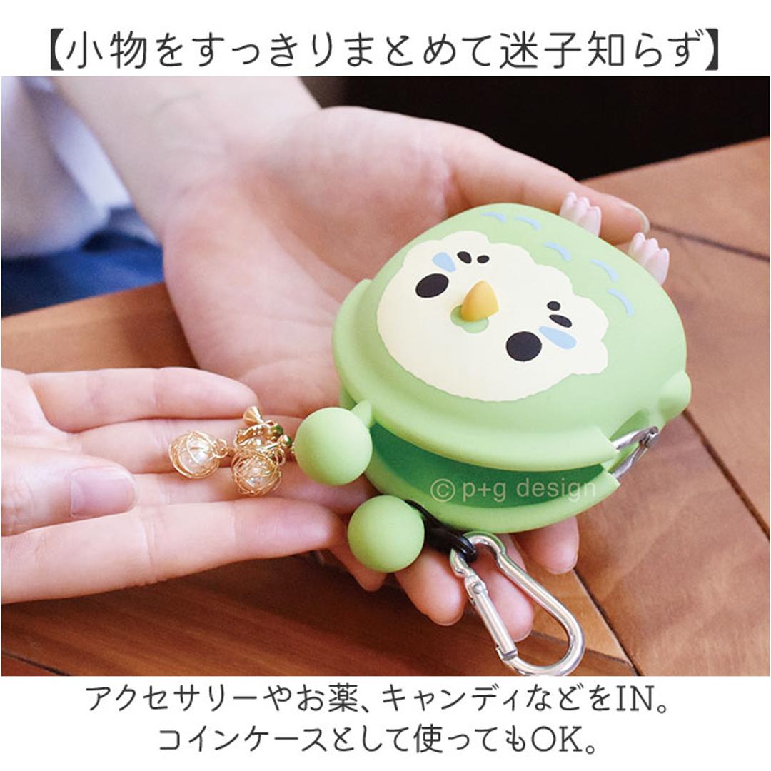 シリコン がま口 キャラクター 通販 シリコンポーチ がま口財布 シリコン財布 がま口ポーチ 小銭入れ ポーチ 小物入れ がまぐち かわいい カラビナ付き とり 鳥 トリ 可愛い 3D POCHI Friends 3Dポチフレンズ レディースコインケース オウルウォームグレー ・