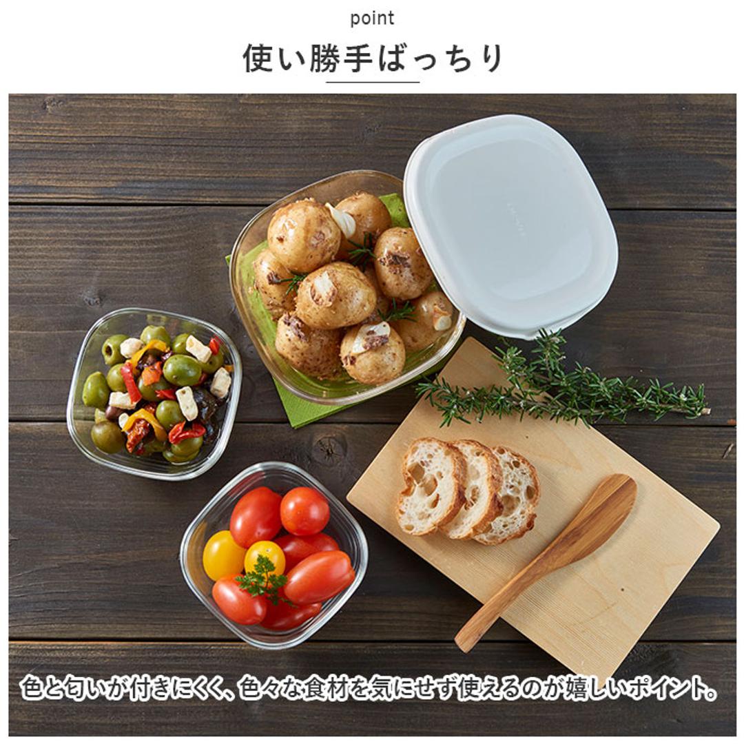 ハリオ 耐熱 ガラス コンテナ 3個セット 通販 HARIO 3KST-2012 耐熱ガラス 容器 耐熱ガラス容器 ガラス製 保存容器 熱湯OK 電子レンジ対応 食洗機対応 オーブン対応 入れ子収納 食品保存容器 ガラス保存容器 キッチン用品 レッド ・