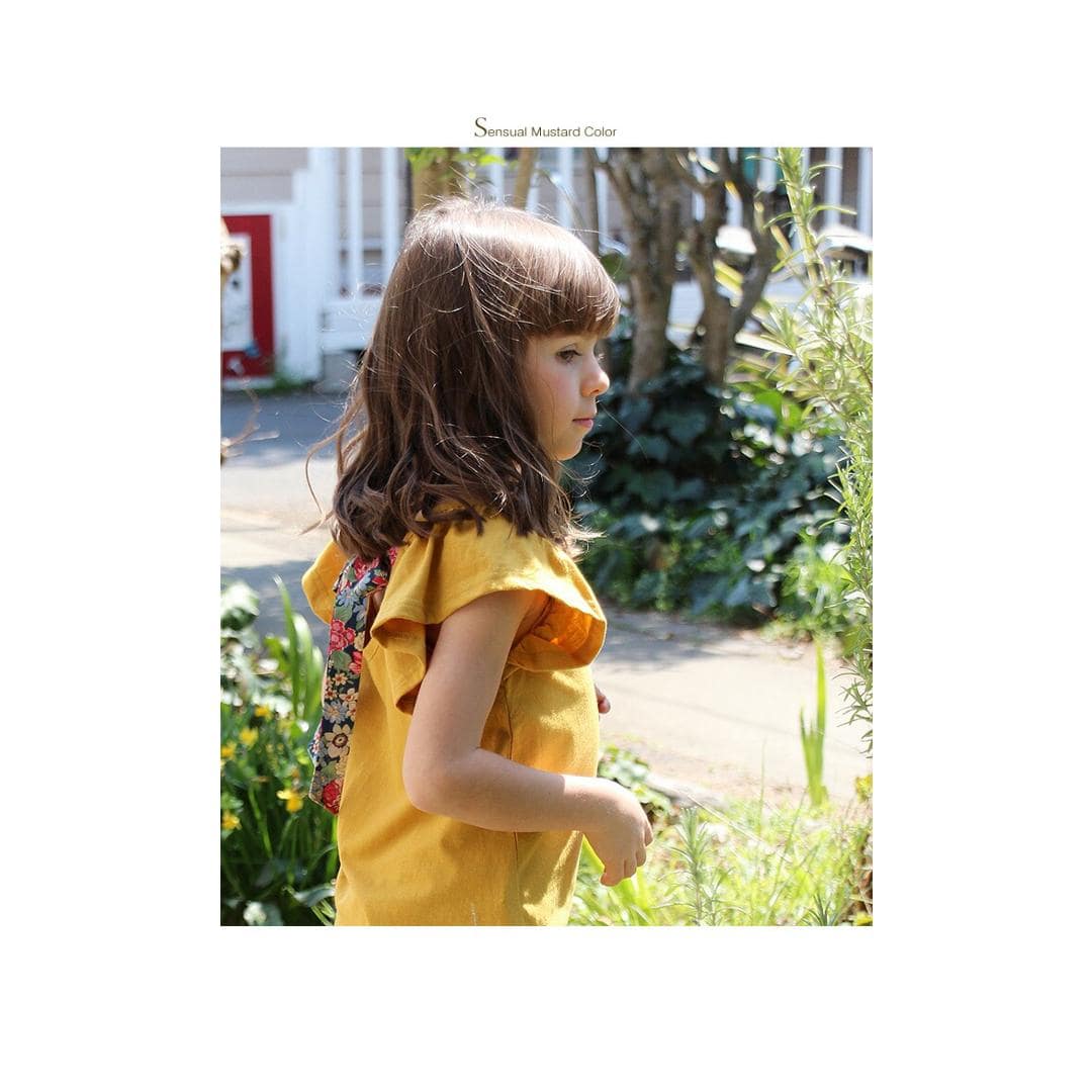 Rora キッズ Tシャツ 半袖 女の子 通販 ローラ カットソー 半袖Tシャツ 夏服 半袖トップス トップス バックリボン 袖フリル 可愛い おしゃれ かわいい オシャレ こども 女子 通園 通学 子供服 こども服 子ども服 キッズファッション ナチュラルマスタード 140cm