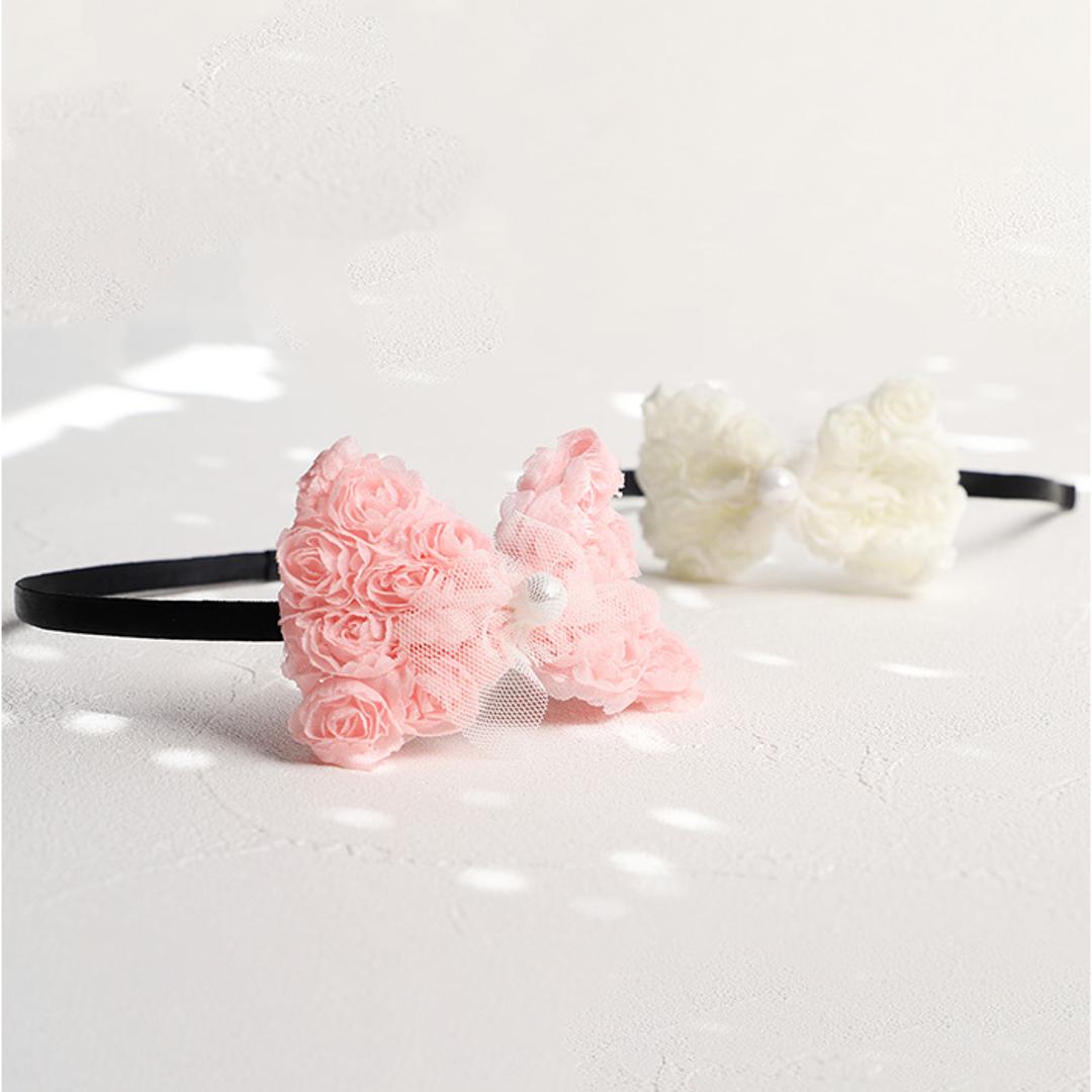 RORA カチューシャ 細め 通販 ローラ ミア ヘッドドレス ヘアアクセサリー 髪飾り キッズ 子供 子ども こども 女の子 女子 リボン 花 お花 フォーマル おしゃれ かわいい 入園式 卒園式 入学式 卒業式 発表会 結婚式 キッズファッション ピンク ・