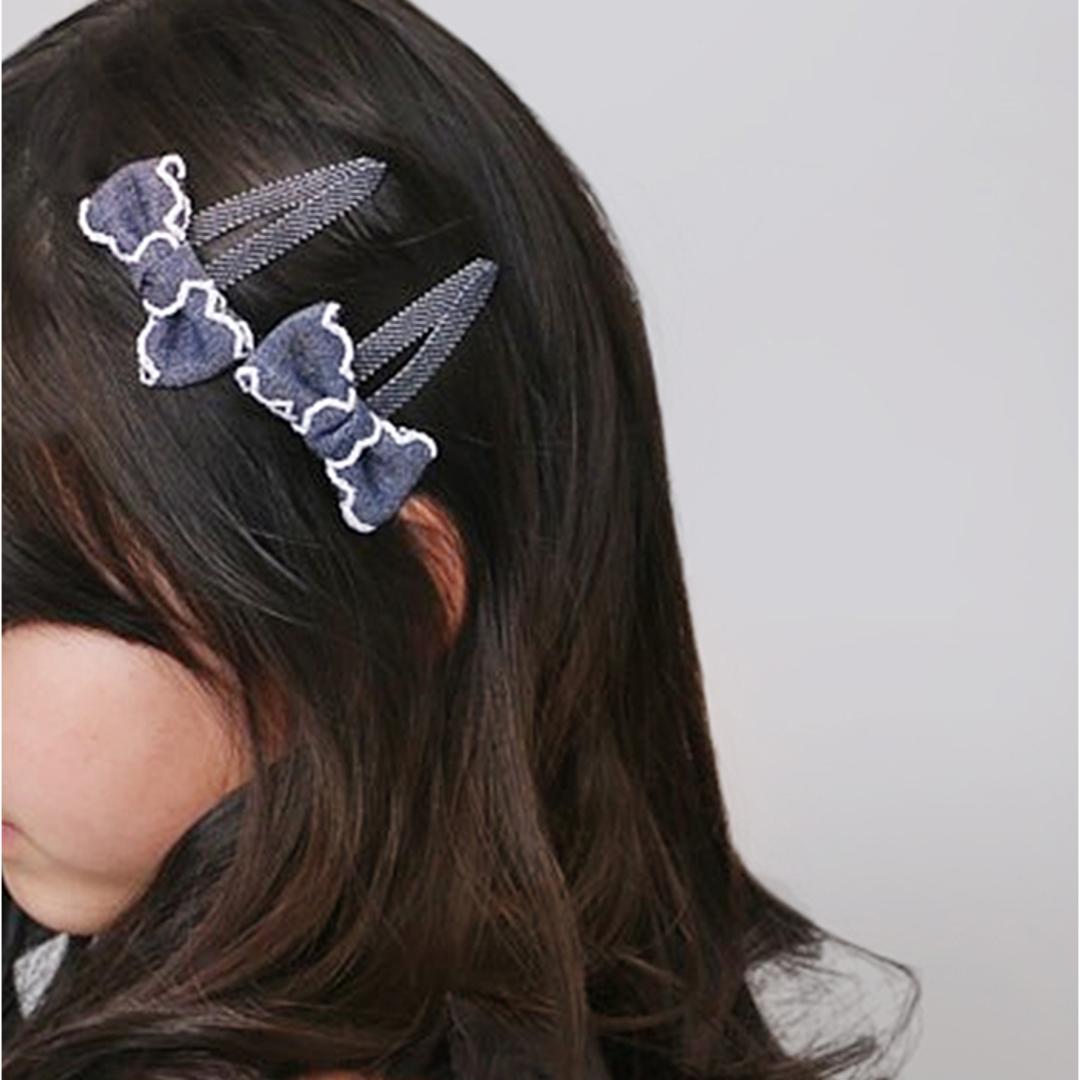 RORA ヘアクリップ 通販 ローラ ジャスミン パッチンピン パッチンどめ パッチン留め ヘアアクセサリー 髪飾り キッズ 子供 子ども こども リボン カジュアル かわいい おしゃれ 女の子 女子 入園式 卒園式 入学式 卒業式 キッズファッション ブルー ・
