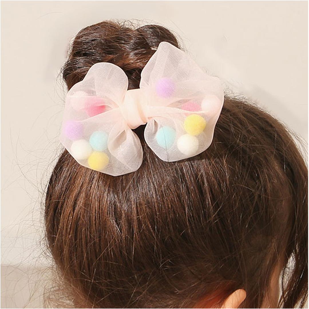 RORA ヘアゴム 通販 ローラ ドロシー 髪ゴム ヘアアクセサリー 髪飾り キッズ 子供 子ども こども 女の子 女子 リボン ポンポン かわいい おしゃれ カジュアル フォーマル 入園式 卒園式 入学式 卒業式 結婚式 発表会 キッズファッション ホワイト ・