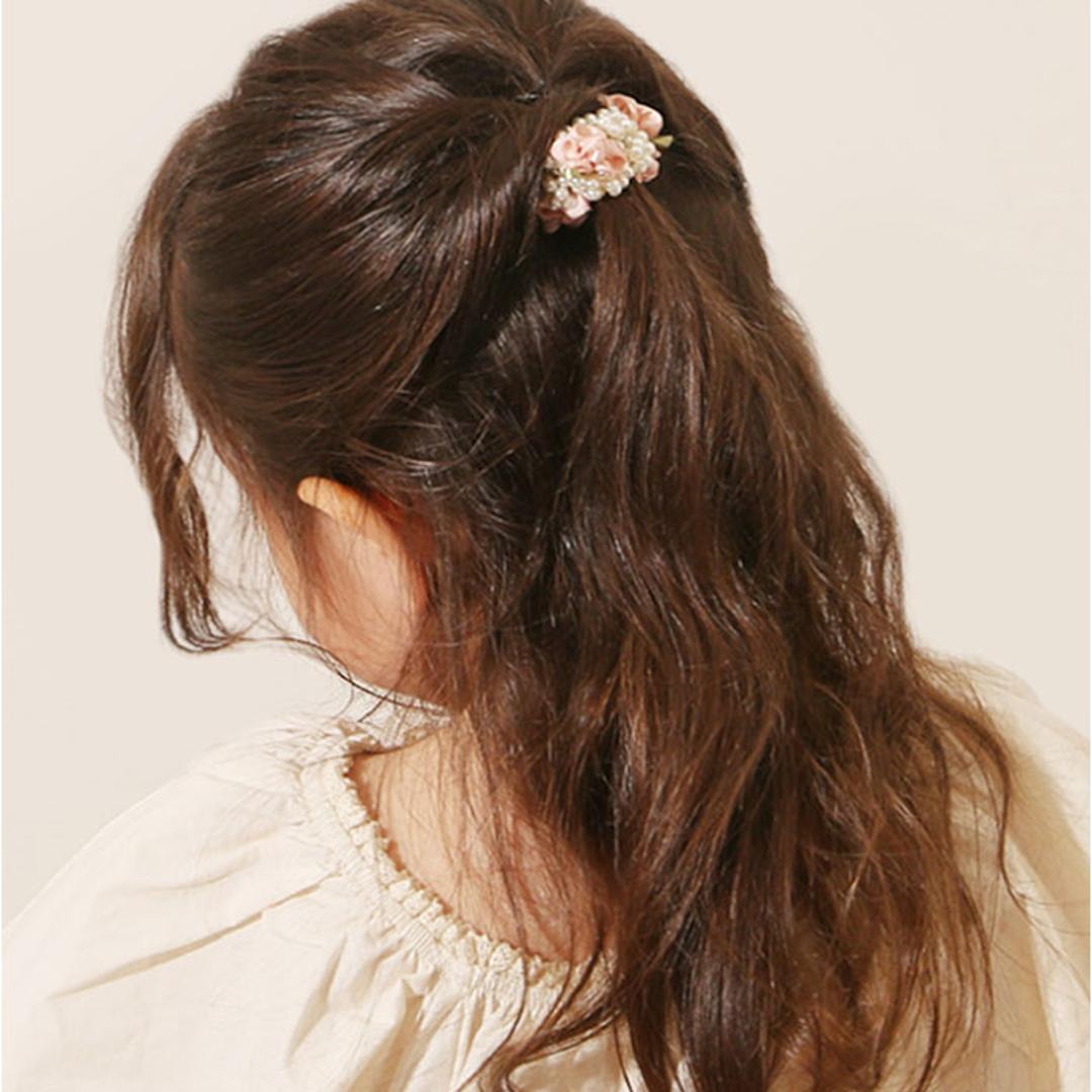 RORA ヘアゴム 通販 ローラ フィオナ 髪ゴム ヘアアクセサリー 髪飾り キッズ 子供 子ども こども 女の子 女子 花 お花 パール かわいい おしゃれ フォーマル カジュアル 入園式 卒園式 入学式 卒業式 結婚式 発表会 キッズファッション ピンク ・
