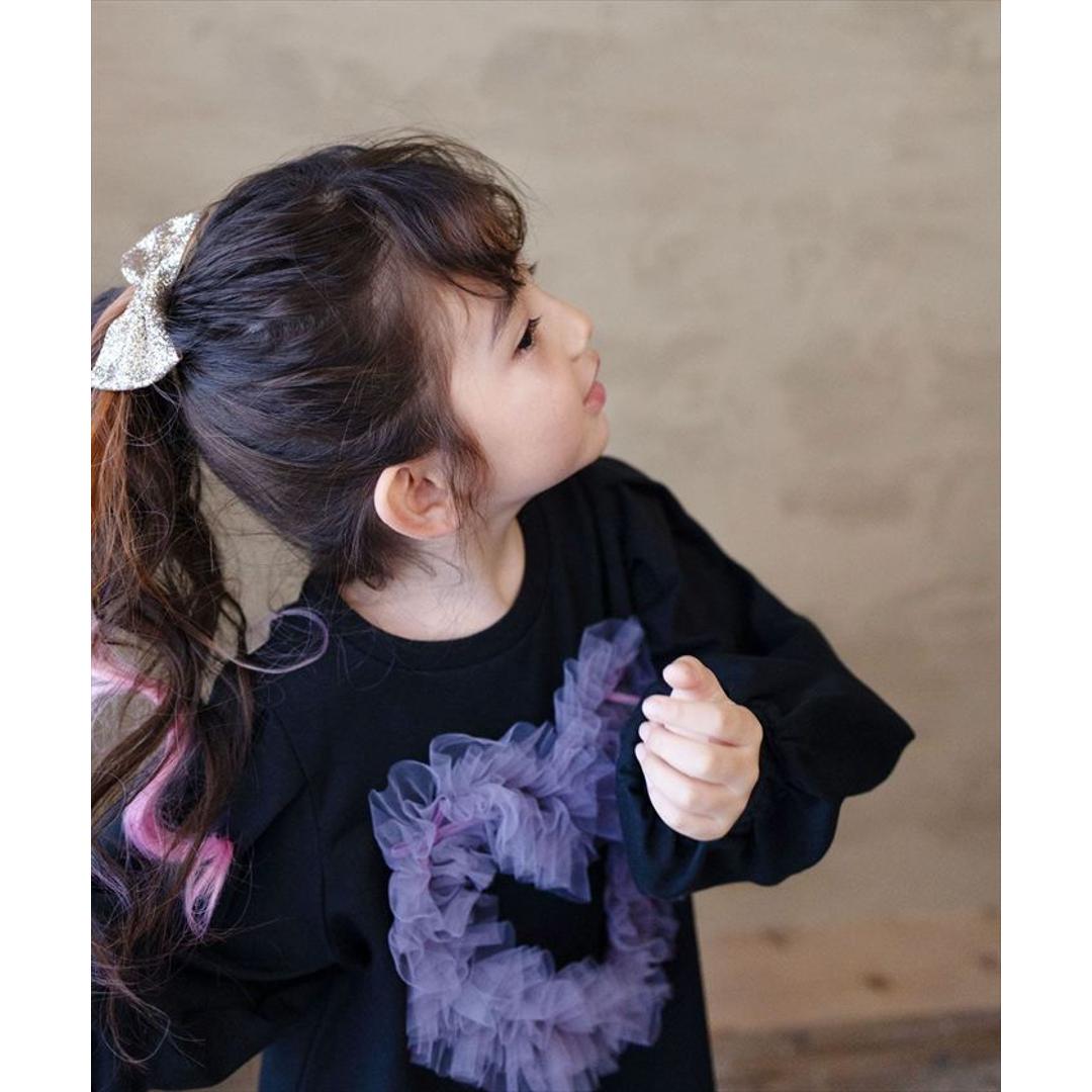 Rora ワンピース 通販 ムラサキ ハートワンピース 子供服 キッズワンピース 長袖 カジュアル ハート レース 女の子 キッズ 子供 こども 子ども お出かけ フォーマル おしゃれ かわいい オシャレ 可愛い オールインワン 子ども服 キッズファッション ブラック 110cm