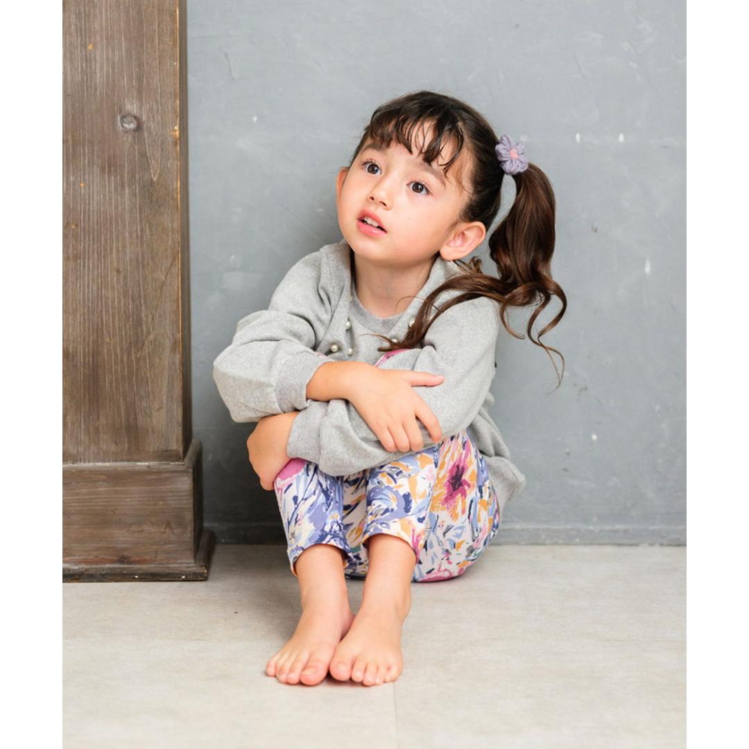 Rora 子供服 レギンス 通販 アザレア スパッツ パンツ ズボン 花柄 女の子 女子 子供 こども 子ども 10分丈 十分丈 通園 通学 幼稚園 かわいい おしゃれ カジュアル 春 夏 秋 冬 動きやすい ボトムス 子ども服 レッグウェア キッズファッション 花柄.パープル 110cm