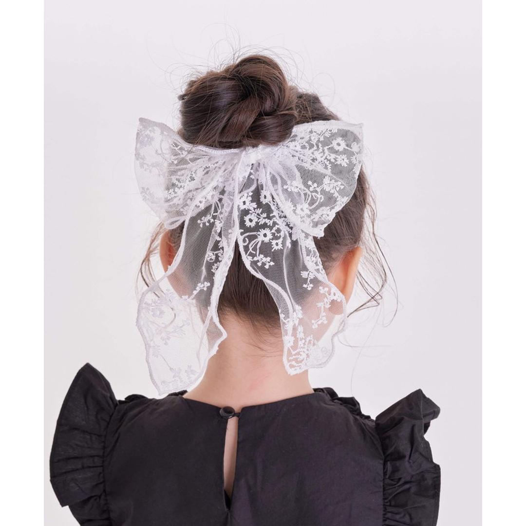 Rora キッズ ヘアゴム リボン 通販 レース 48182102 ケイティ総レース立体リボンヘアゴム 大きめ 女の子 大人っぽい 卒園式 入学式 結婚式 発表会 オシャレ 可愛い おしゃれ かわいい ヘアアレンジ ヘアーアクセサリー ヘアアクセサリー キッズファッション ブラック フリー