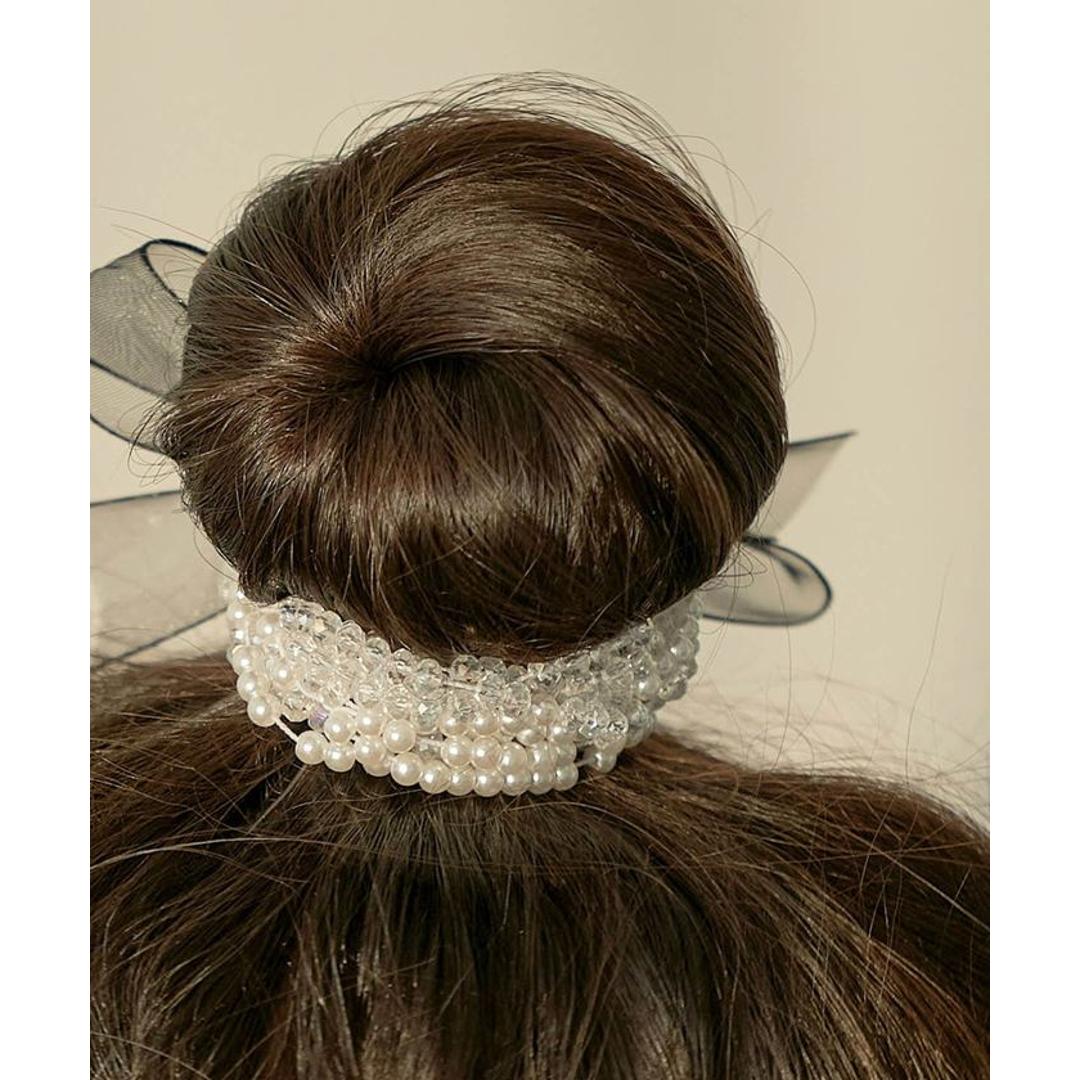 Rora ヘアゴム キッズ 通販 ボンジュール ビジュー 髪ゴム 髪飾り 髪留め リボン パール 女の子 子供 子ども こども おしゃれ かわいい フォーマル 大人っぽい 上品 入園式 卒園式 入学式 卒業式 結婚式 パーティー ヘアアレンジ ヘアアクセサリー ホワイト フリー