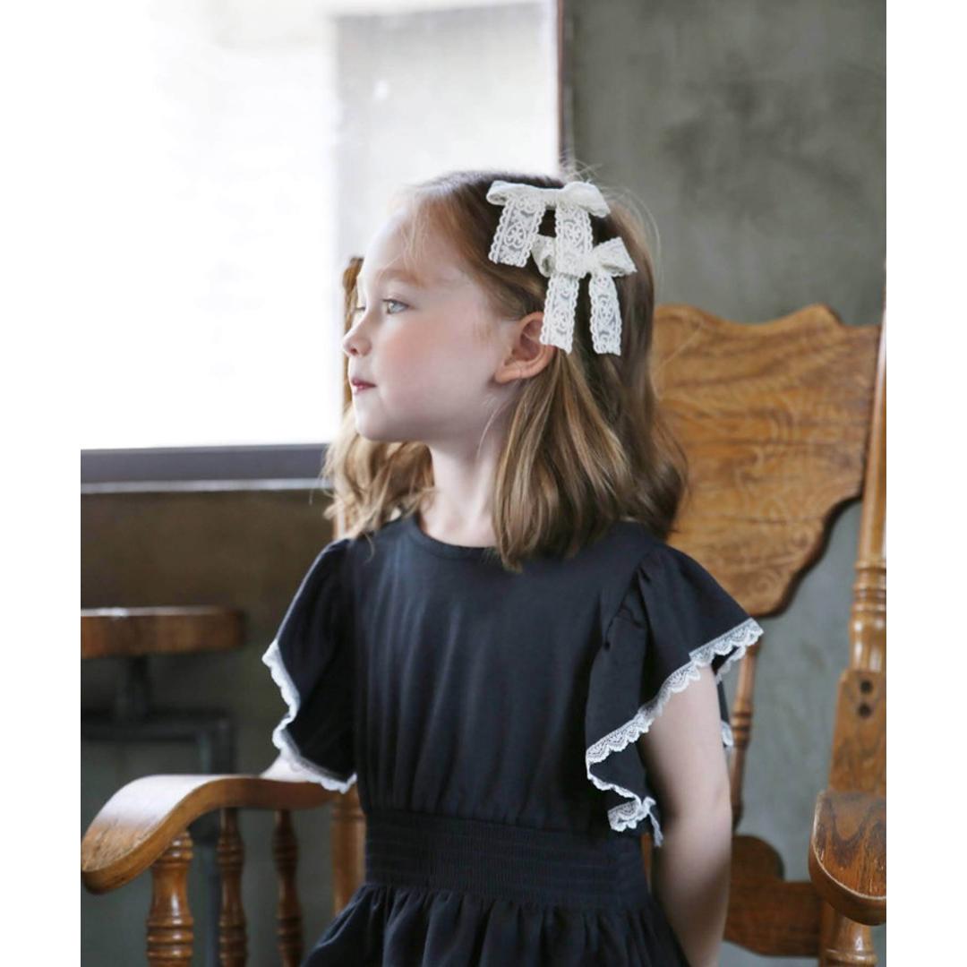 Rora ヘアクリップ キッズ 2個セット 通販 ケイリー 髪飾り 髪留め リボン 大きめ レース ホワイト 女の子 子供 子ども こども フォーマル ナチュラル カジュアル 卒園式 入学式 結婚式 パーティー 七五三 かわいい おしゃれ ヘアアクセサリー アイボリー フリー