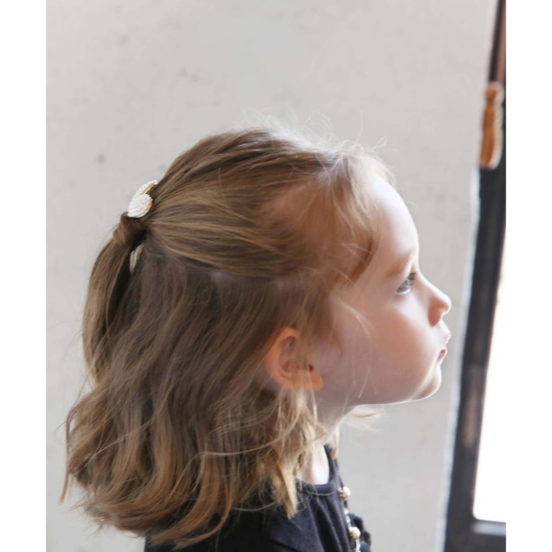 Rora ポニーフック 通販 ハートン 髪飾り ポニー フック ヘアカフ ヘアフック ポニーテール ハート パール ゴールド 女の子 子供 子ども こども フォーマル 卒園式 入学式 卒業式 結婚式 パーティー 発表会 七五三 ヘアアレンジ ヘアアクセサリー ホワイト フリー