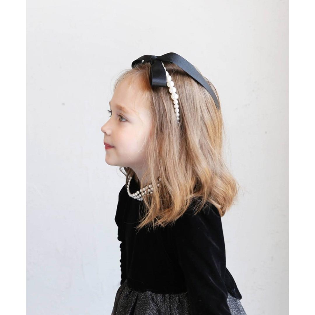 Rora カチューシャ 通販 リボン パール 68272302 髪飾り ヘッドドレス 子供 女の子 フォーマル 可愛い おしゃれ 発表会 入園式 卒園式 入学式 子ども用アクセサリー ヘアアレンジ ヘアーアクセサリー ヘアアクセサリー キッズファッション ブラック フリー