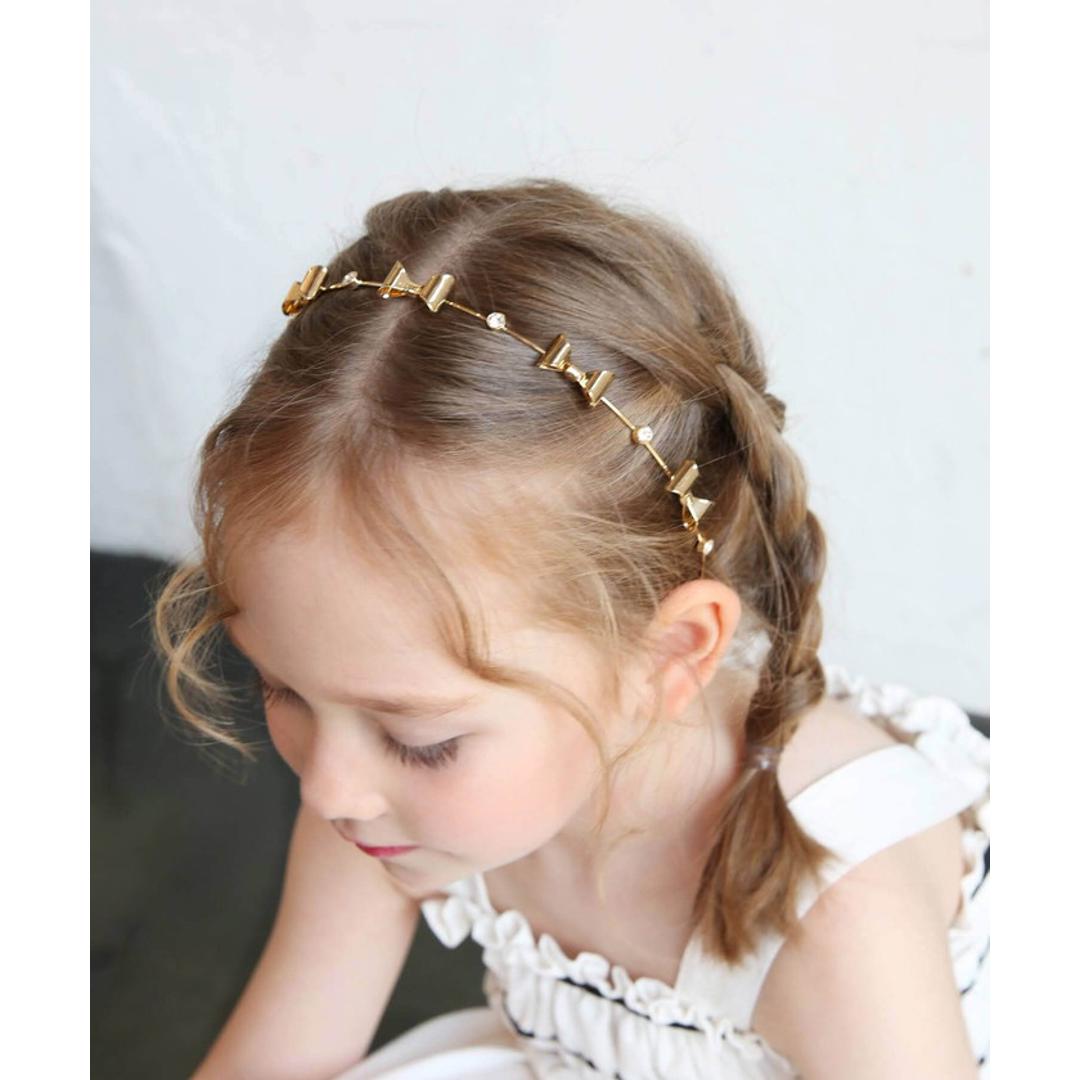 細い カチューシャ キッズ キラキラ リボン 通販 ヘッドドレス 髪飾り 女の子 子供 子ども こども セレモニー 卒園式 入学式 卒業式 結婚式 ピアノ発表会 かわいい おしゃれ シンプル ヘアアレンジ ヘアーアクセサリー ヘアアクセサリー キッズファッション ゴールド フリー