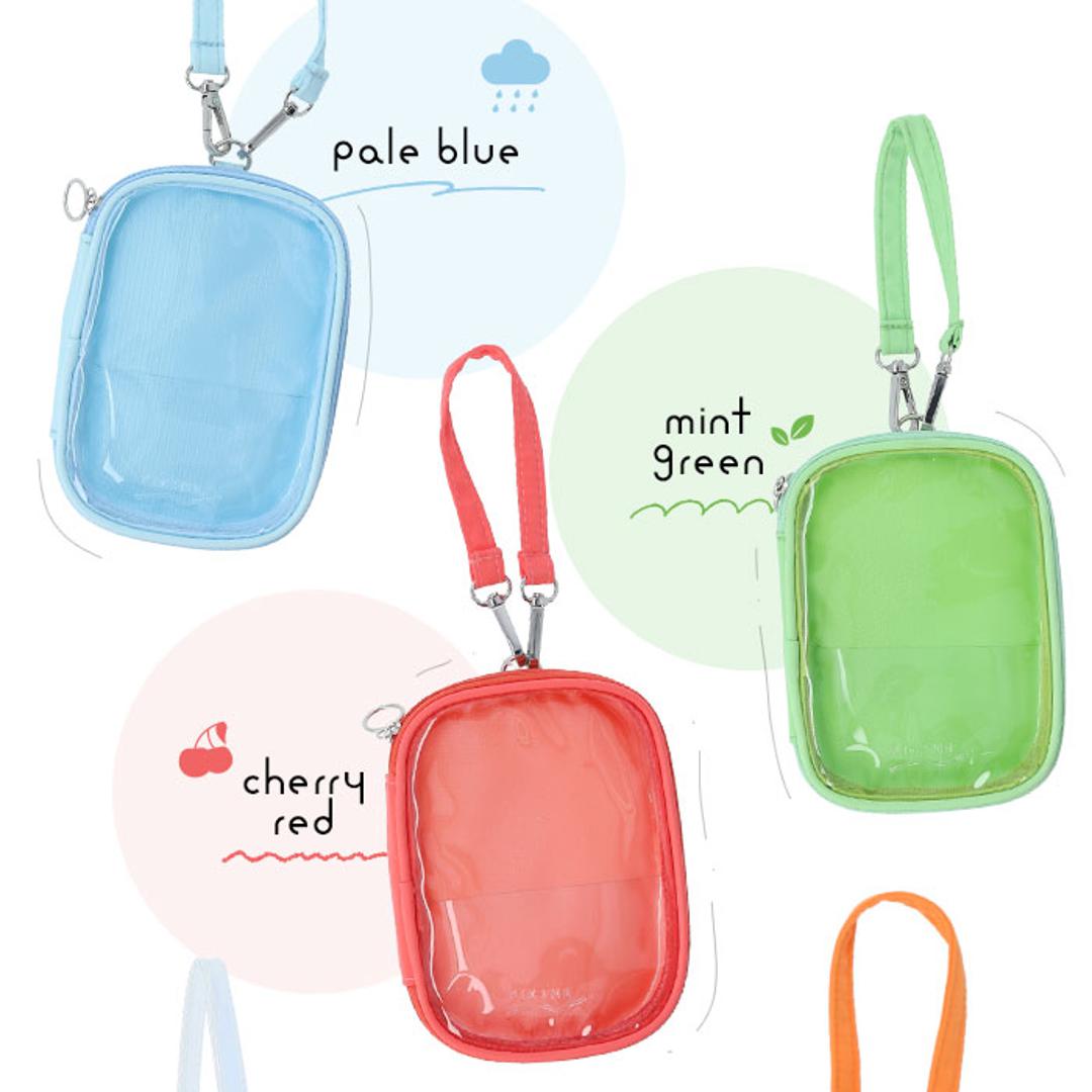 q-lia クーリア アクスタケース Mサイズ 通販 アクスタ アクリルスタンドケース マルチケース ポーチ ミニポーチ 収納ケース 収納 M キーホルダー 持ち運び クリア 透明 推し活 推し 推し色 ペールブルー ・