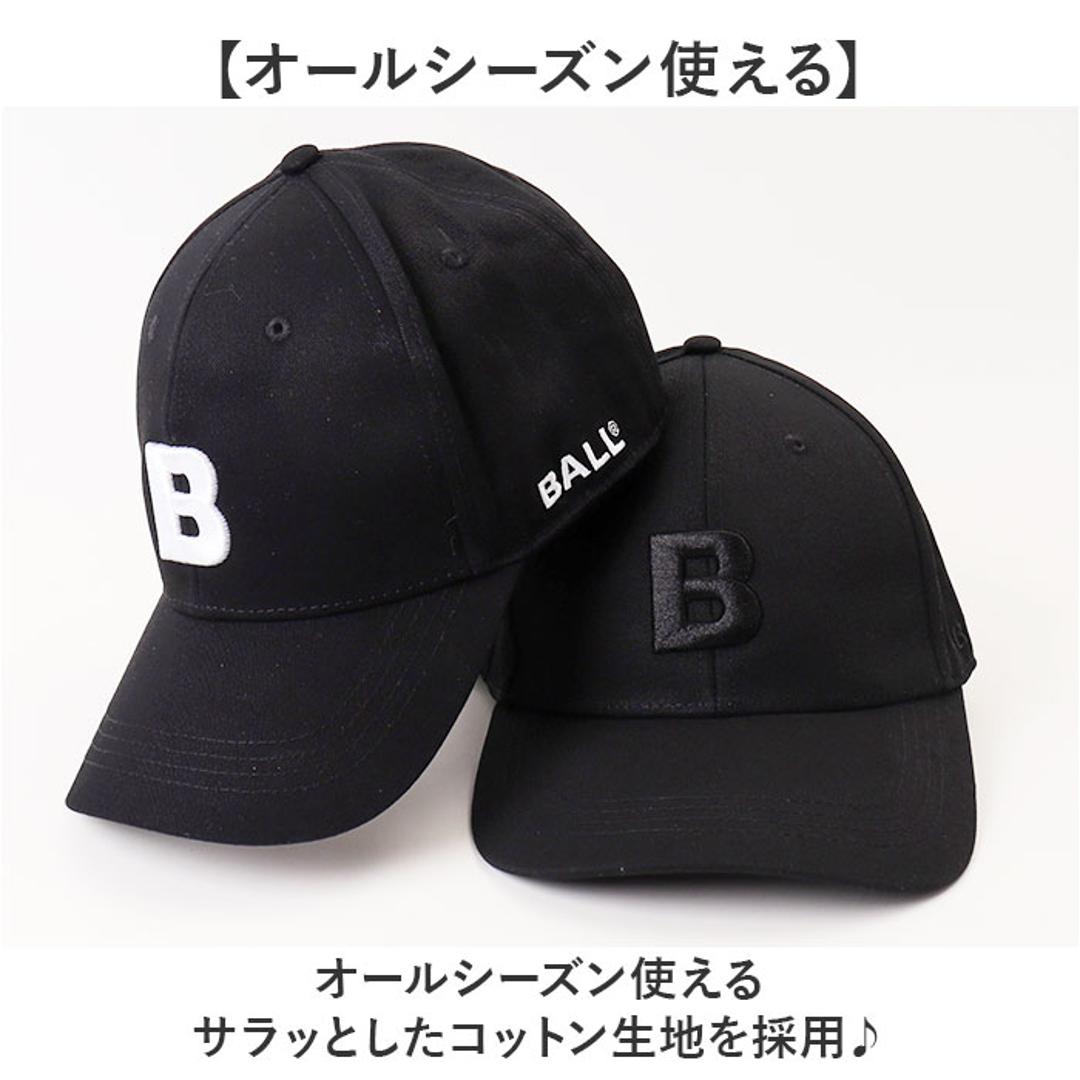 BALL キャップ ボール 63255 通販 帽子 ベースボールキャップ 野球帽 ロゴキャップ メンズ レディース MONOTONE BALL モノトーン ロゴ 刺繍 シンプル おしゃれ かわいい 綿100% コットン100% 男性 女性 メンズ帽子 BLACK/A ・