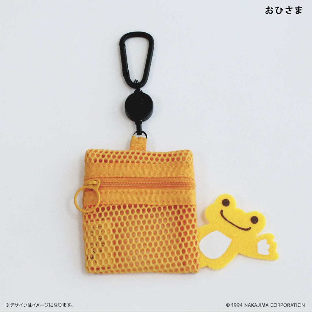 かえるのピクルス グッズ 通販 pickles the frog メッシュポーチ リール付き ポーチ 小さめ ミニポーチ メッシュ 小物入れ 化粧ポーチ カラビナ付き かわいい キャラクター カエルグッズ ピクルスザフロッグ おしゃれ 可愛い オシャレ ベーシック ・