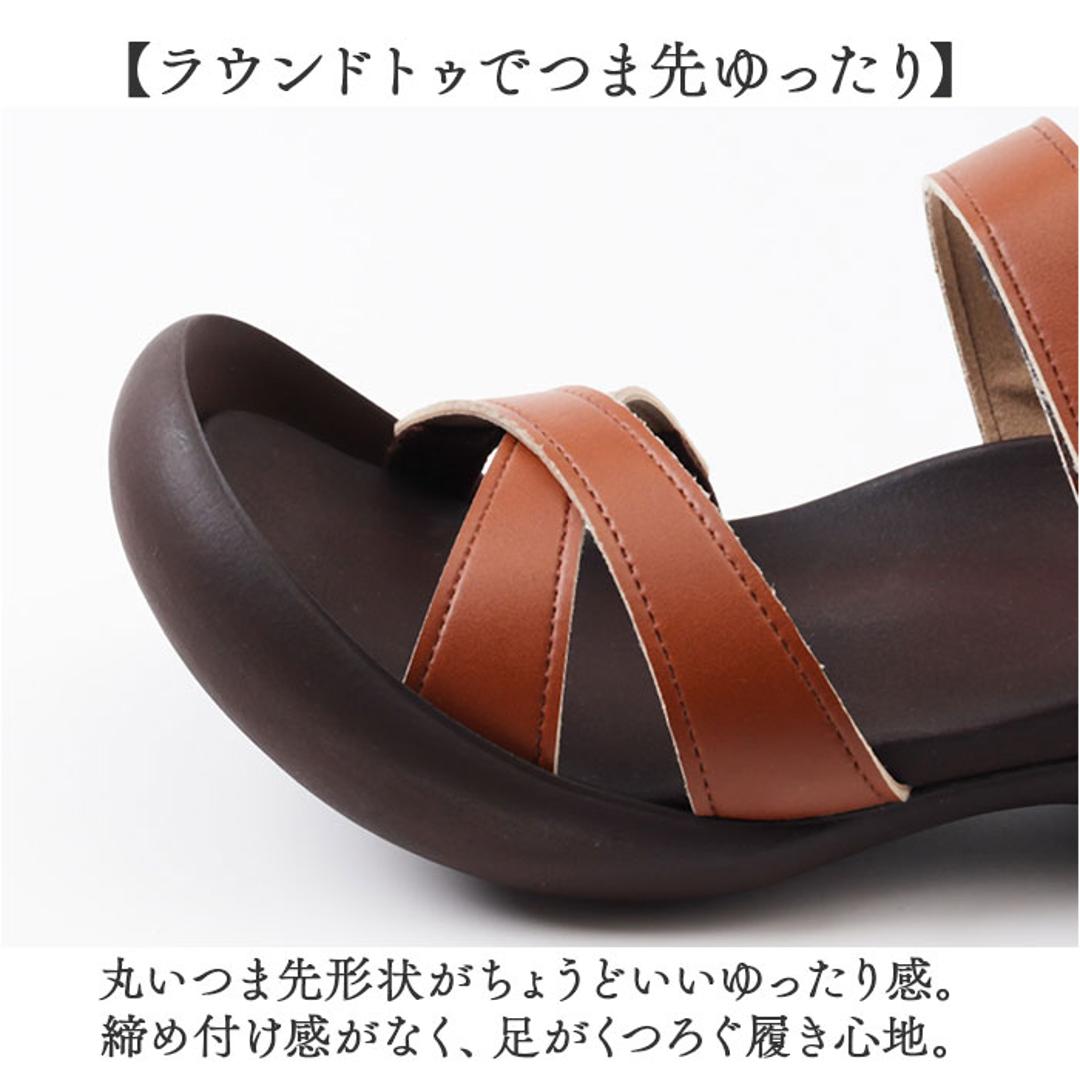 リゲッタカヌー サンダル CJFD5326a 通販 日本製 コンフォートサンダル ストラップサンダル RegettaCanoe リゲッタ カヌー クロスベルト ストラップ レディース 歩きやすい 履きやすい 痛くなりにくい 無地 おしゃれ シンプル レディース靴 ブラック M(23-23.5cm)