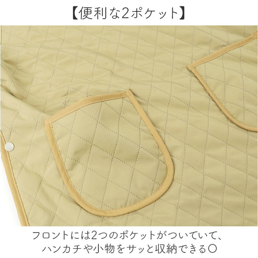 エプロン 裏ボア 通販 かぶりエプロン 前掛け 作業着 あったか 防寒 暖かい おしゃれ レディース 保育士 かわいい 可愛い 冬 秋冬 冬用 キルティング 無地 作業用 ゆったり ダイヤキルト ポケット キッチンファブリック 配膳用品 キッチン用品 グレージュ ・