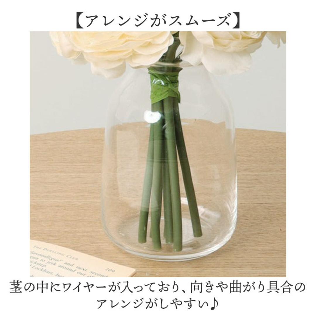 ブーケ 造花 通販 インテリア 花束 花 ラナンキュラス アーティフィシャルフラワー アーティフィシャルグリーン アートフラワー フェイクフラワー フェイクグリーン おしゃれ 人工観葉植物 花材 FB-2514 パフィーラナンキュラスブーケ ポピー YDM アイボリー ・