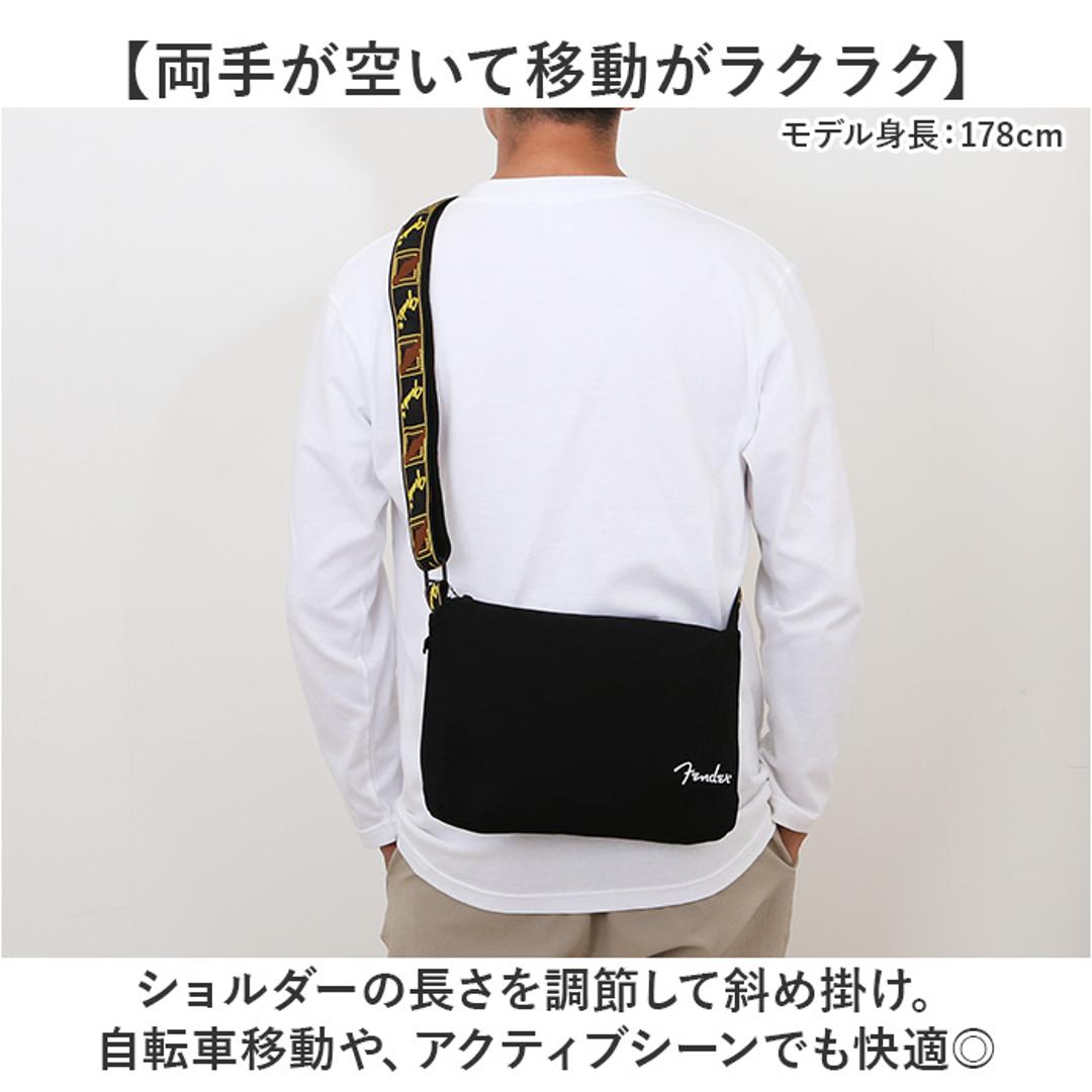 fender フェンダー バッグ 950-6004 通販 ショルダーバッグ ボディバッグ 斜めがけバッグ ミニショルダーバッグ ショルダーバック ボディバック ブランド 布 コットン 帆布 小さめ A5 通学 通勤 旅行 かっこいい 大人 メンズバッグ BLACK ・