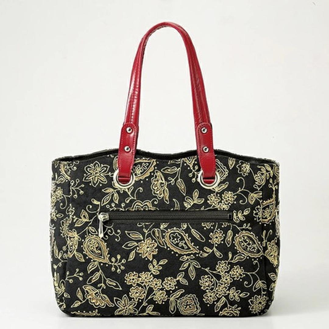 ショルダーバッグ 2way レディース 954144 通販 ショルダーバック ショルダー 肩掛け ななめ掛け 斜めかけ トート 手提げ トートバッグ トートバック 柄 おしゃれ 京都三昌 ペイズリー ギフト プレゼント 贈り物 レディースファッション ショルダーバッグ/ブラック ・