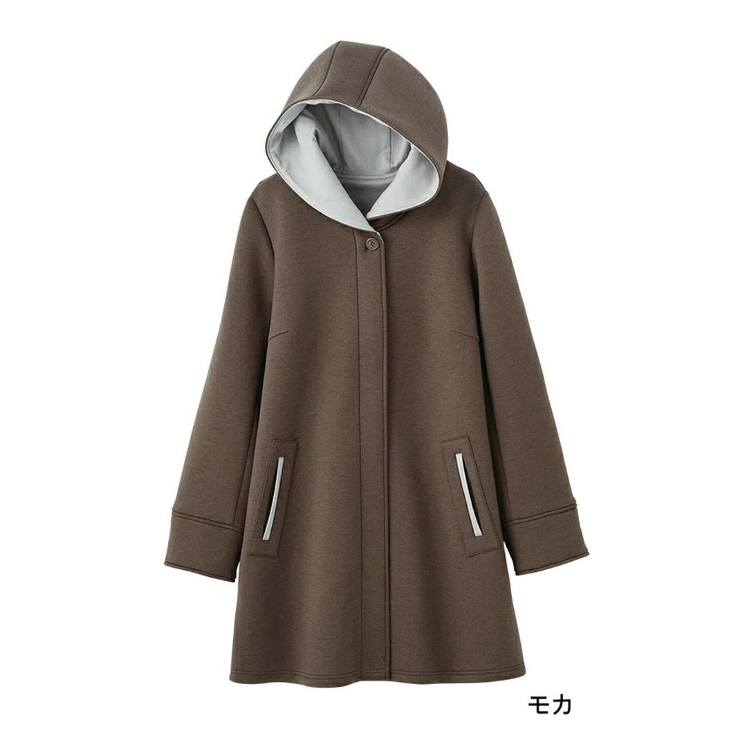 コート フード付き レディース 961673 通販 ジャージコート 上着 羽織り 羽織 シワになりにくい 軽い 軽量 フェミニン ポケット フード 無地 シンプル 女性用 女性 おでかけ お出かけ カジュアル アウトドア 大人 上品 アウター ライトグレー Lサイズ