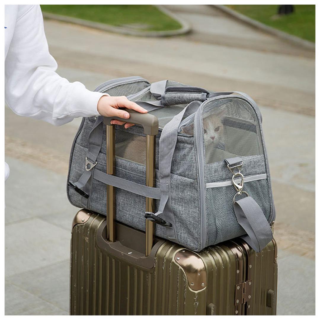 ペットキャリー 折りたたみバッグ 通販 ボストンバッグ 犬 猫 キャリーバック ペットキャリーバッグ 折り畳み おしゃれ 顔出し 小型犬 おしゃれ 旅行 通院 おでかけ 猫用 ネコ 犬用 いぬ ペット グッズ ペット用品 ブラック ・