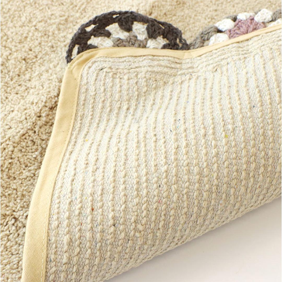 マット おしゃれ 玄関マット 通販 クロシェ編み バスマット インテリアマット かわいい トイレマット エスニック レトロ ナチュラル 屋内 室内 フロアマット ドアマット 敷物 洗面所 メロークロシェット 寝室 インテリア雑貨 足元マット オールシーズン ベージュ ・