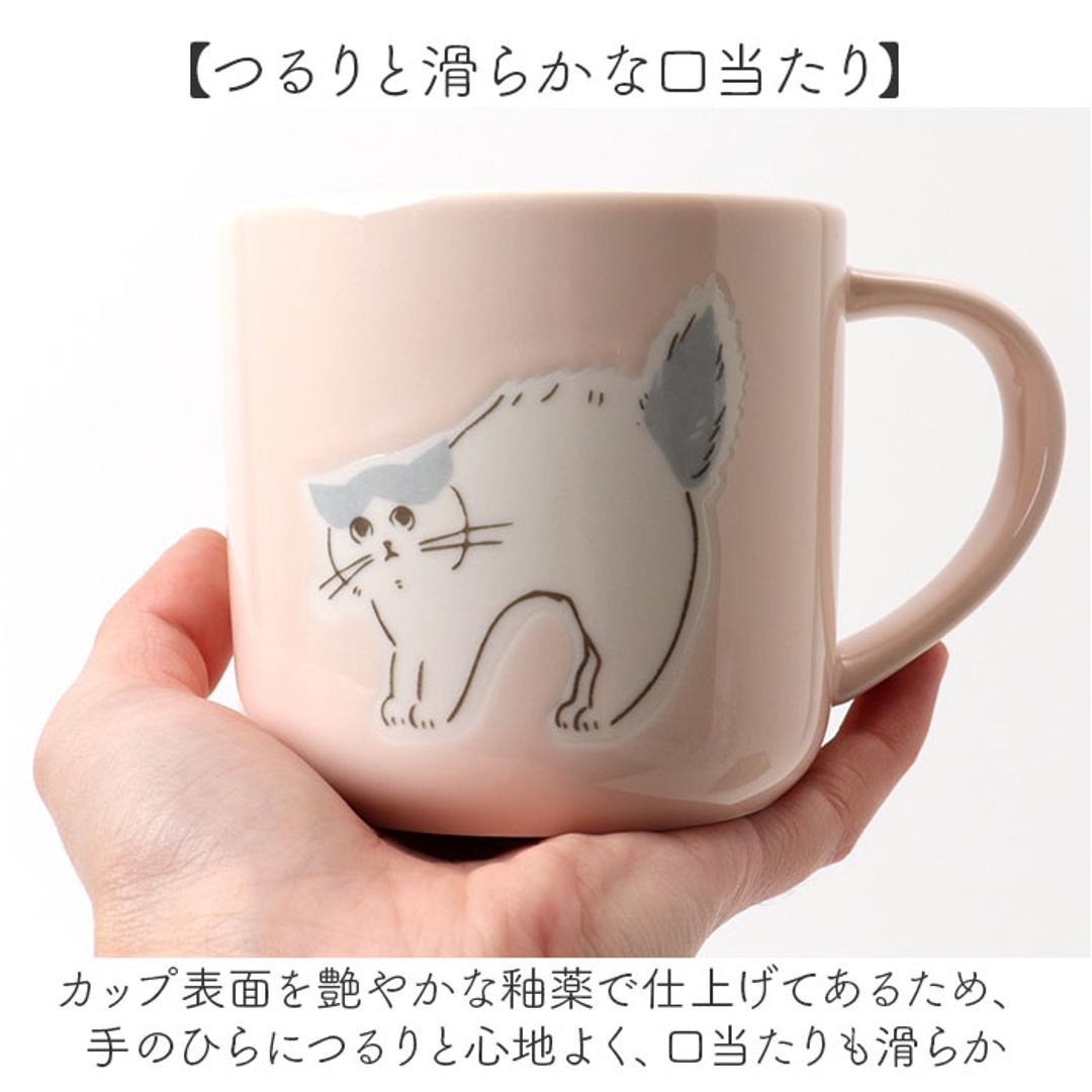 マグカップ 猫柄 通販 日本製 マグ カップ スープカップ 陶磁器 コップ 大きめ 350ml 電子レンジ対応 食洗機対応 かわいい おしゃれ 可愛い 電子レンジで使える 猫グッズ ねこ ネコ オフィス ギフト コーヒー用品 洋食器 シュガーランド PK ・
