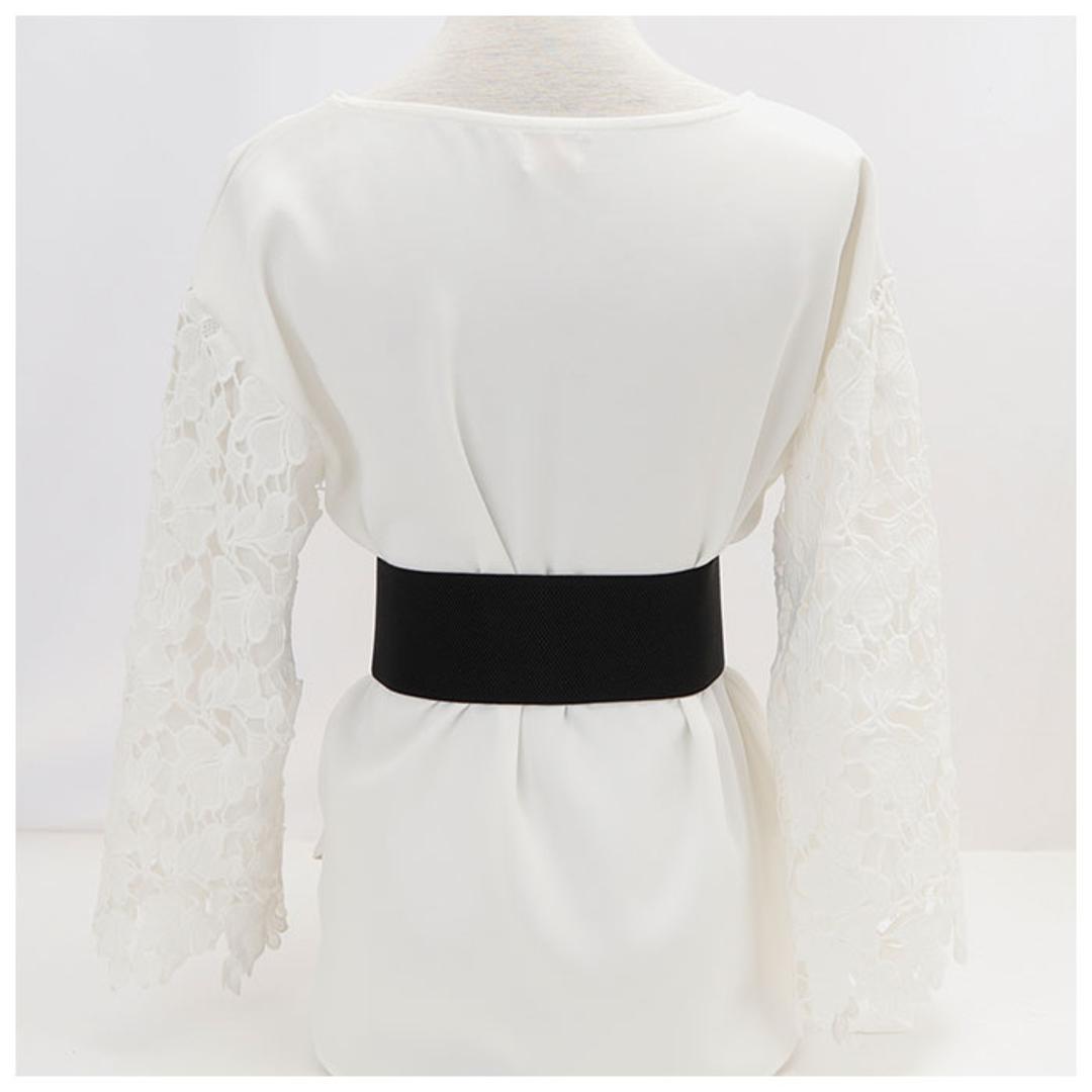 ベルト レディース 太 通販 ゴムベルト おしゃれ ゴム 太い 6cm 幅 フリーサイズ 3段階 サイズ調整 大きいサイズ シンプル バックル ウエストマーク ワンピース パーティー ドレス ファッショングッズ ファッション雑貨 ファッション小物 レッド ・