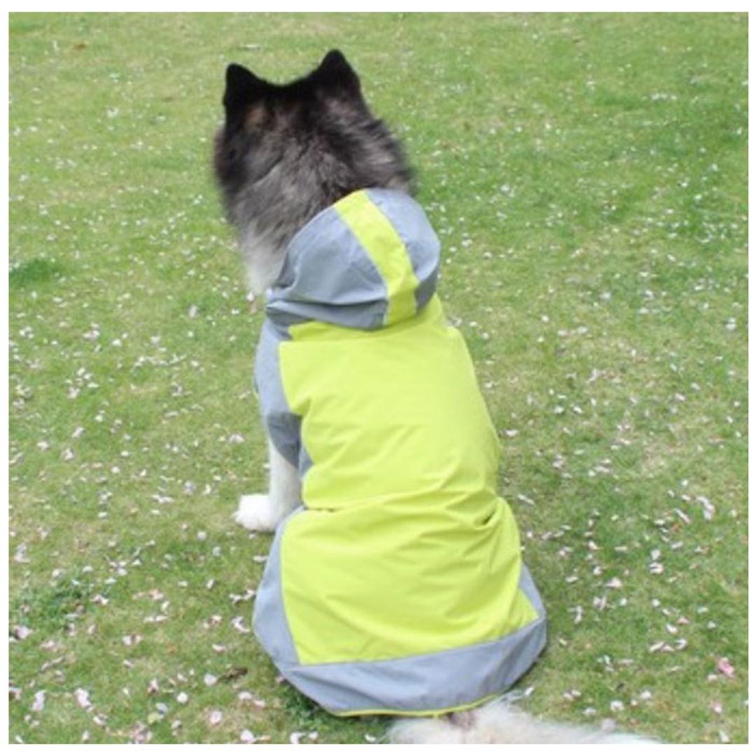 犬 レインコート 中型犬 大型犬 通販 犬用レインコート ペット服 犬服 犬用 カッパ かっぱ 合羽 着せやすい おしゃれ シンプル 無地 フード付き お散歩 雨の日 雪 ドッグウエア ドッグウェア 犬用品 ペットグッズ イエロー 【即日発送】6号