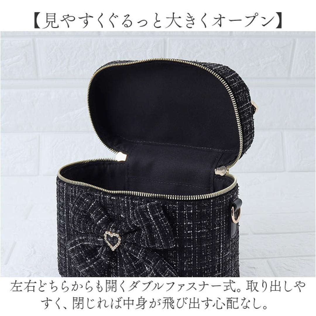 バニティバッグ ショルダー 通販 ショルダーバッグ バニティポーチ ハンドバッグ 斜めがけバッグ 肩掛け レディース おしゃれ かわいい 333137 ガーリー 大人かわいい リボン 女性 女子 通勤 通学 高校生 中学生 オシャレ 可愛い レディースバッグ BLACK ・