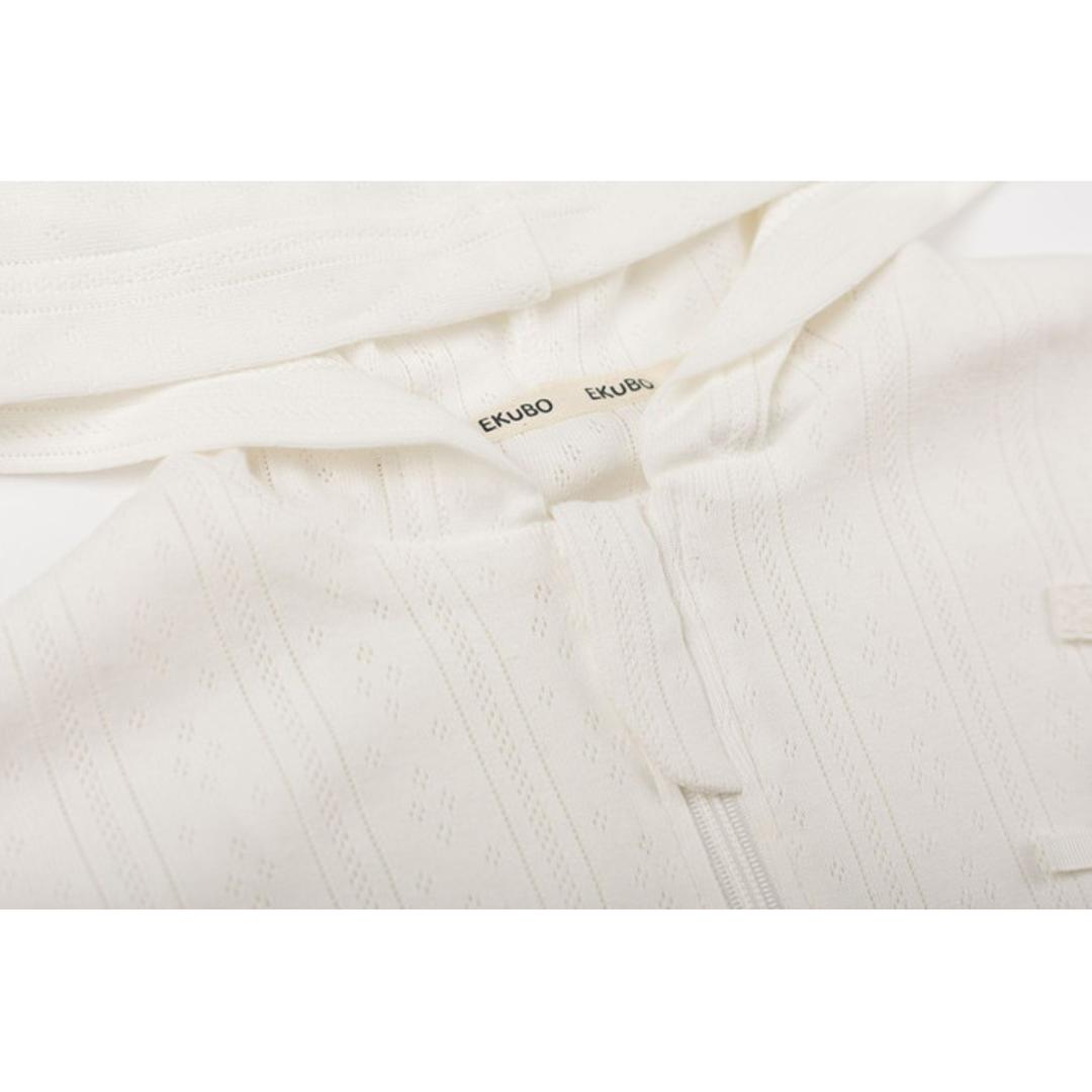 夏 薄手 パーカー キッズ 綿100 通販 ジップアップパーカー 前開き 綿100% コットン100 子供 パターンメッシュ かわいい おしゃれ 女の子 可愛い ガールズ 子供服 子ども服 ベビー服 Aenak アエナック 31240 キッズファッション ホワイト 80cm