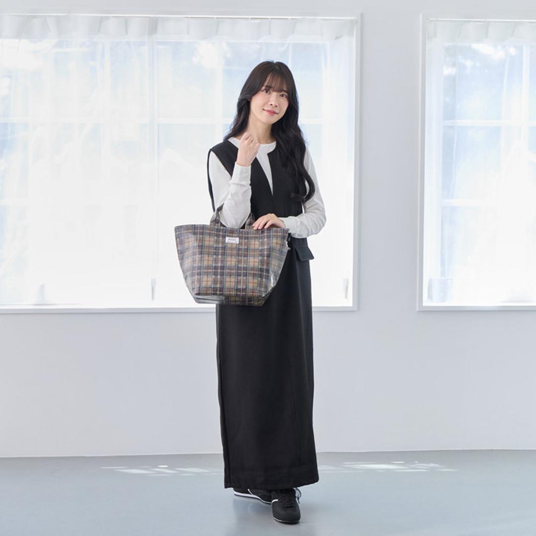 ルートート ラミネート ROOTOTE 3608 通販 トートバッグ トートバック 横型 舟形 ランチトートバッグ サブバッグ レディース 小さめ 通勤 通学 軽量 軽い 撥水 チェック柄 シンプル おしゃれ 大人 かわいい DELI レディースバッグ C-GREEN ・