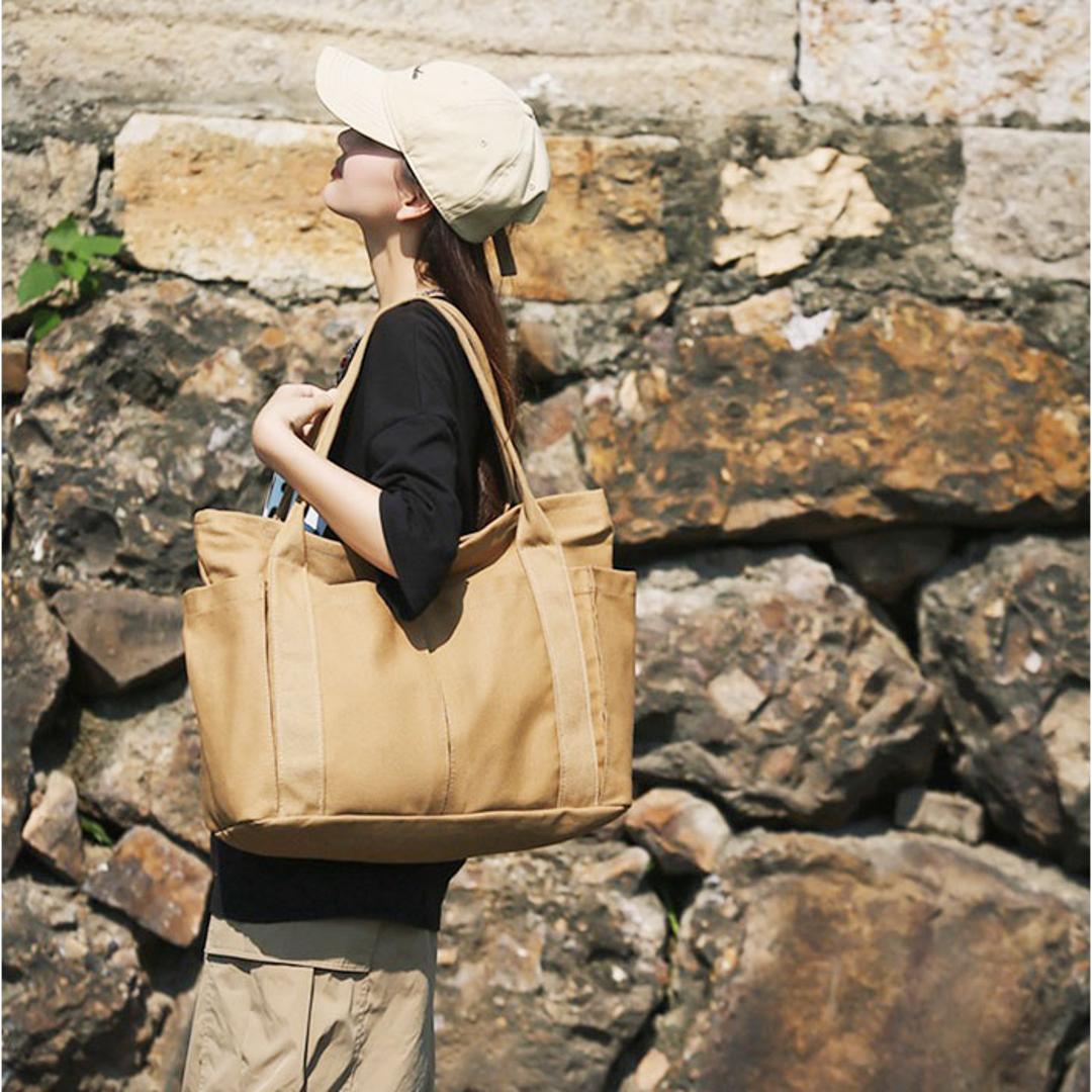 【最短即日発送】【送料無料】トートバッグ レディース A4 通販 トート マザーズバッグ バッグ かばん トートバック 鞄 バック 大容量 キャンバス 無地 大きめ 大人 学生 通勤 通学 ビジネス マイバッグ ポケット マチあり シンプル カジュアル おしゃれ オシャレ かわいい アイボリー ・