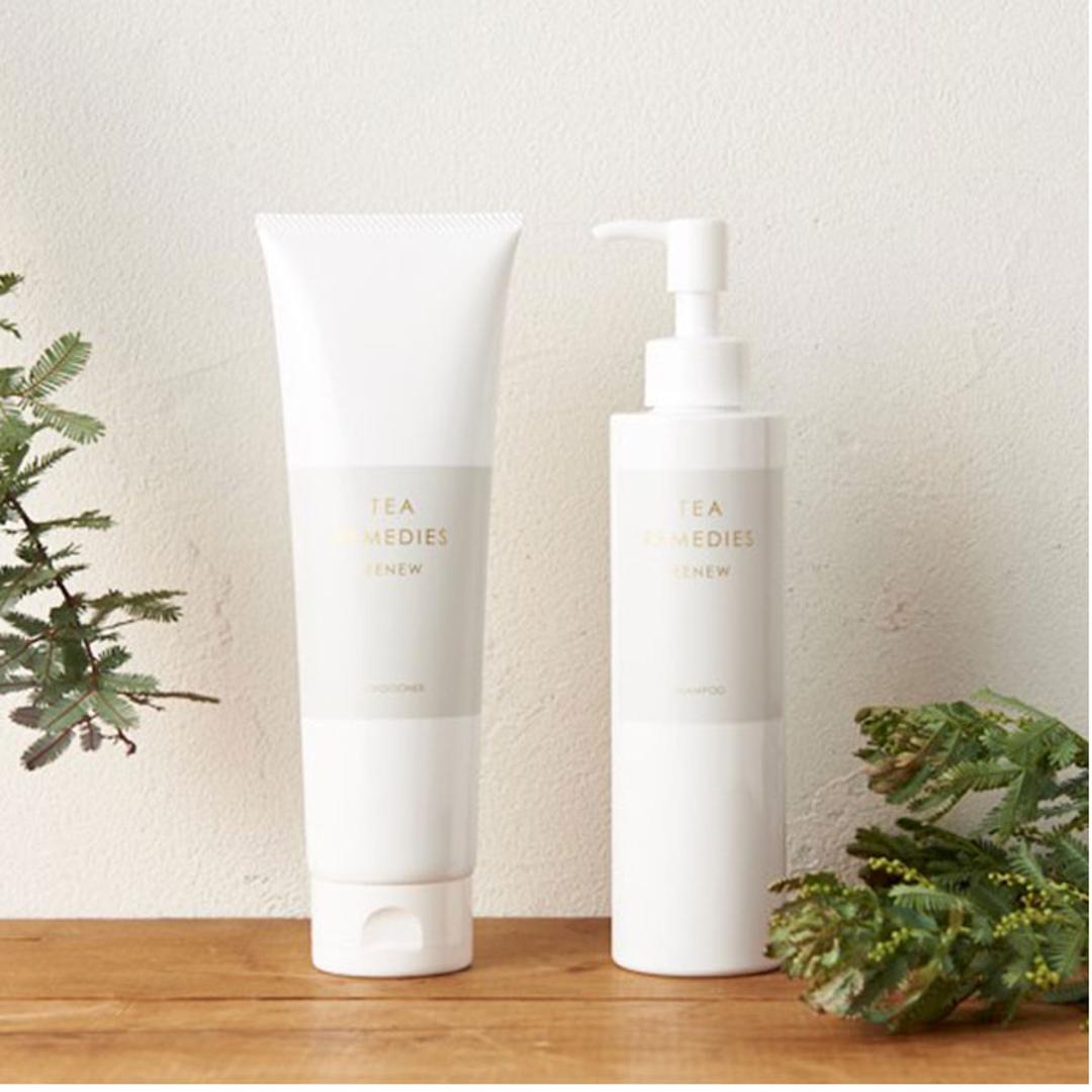 エイジングケアシャンプー 通販 エイジングケア シャンプー TEA REMEDIES RENEW ティーレメディーズ リニュー 200mL アミノ酸系 ダメージケア キューティクル 天然成分 紅茶エキス ナチュラル 色落ち防止 アッサムティー ヘアケア 美容 ホワイト ・