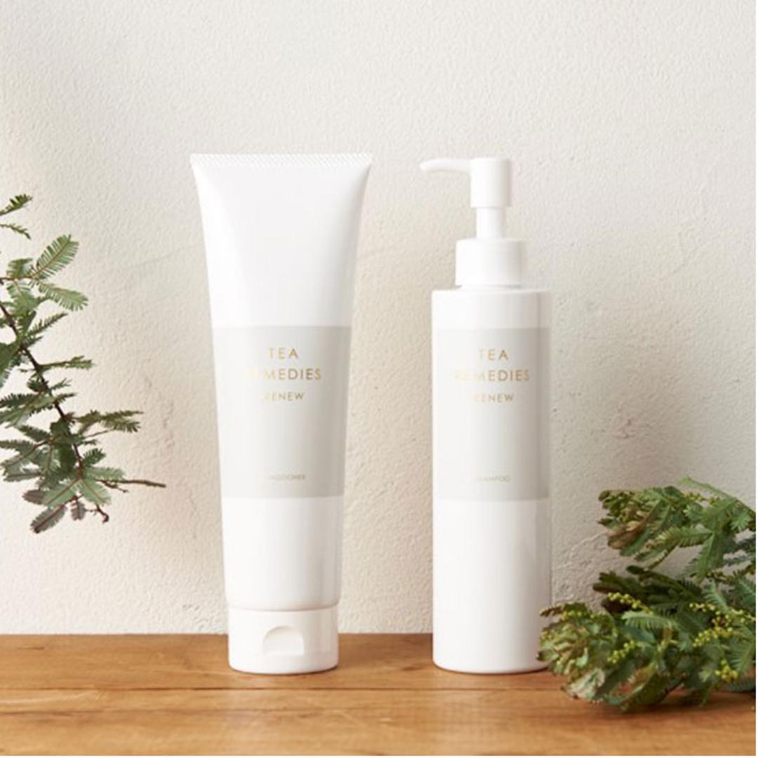 エイジングケア コンディショナー 通販 リンス TEA REMEDIES RENEW ティーレメディーズ リニュー 200g アミノ酸系 ダメージケア キューティクル 天然成分 紅茶エキス アッサムティー ナチュラル 色落ち防止 保湿 正規品 ヘアケア 美容 ホワイト ・