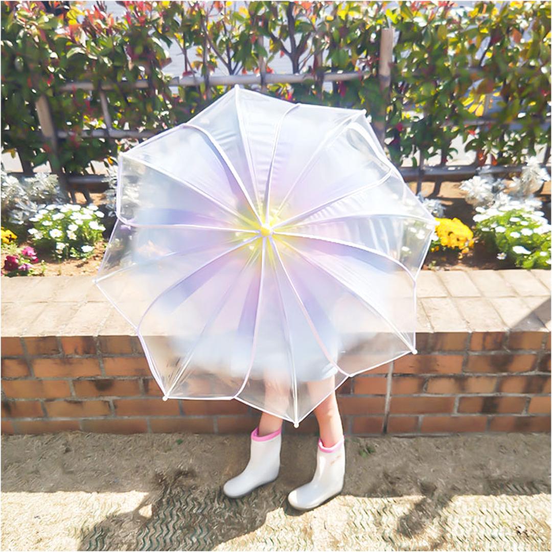 WPC. ワールドパーティ アンブレラ 50cm 通販 雨傘 長傘 ビニール傘 手開き 透明 グラデーション 安心 安全 開閉しやすい フラワーフェアリー 男の子 女の子 ガールズ おしゃれ 可愛い 男女兼用 かわいい ギフト 贈り物 ピンク ・