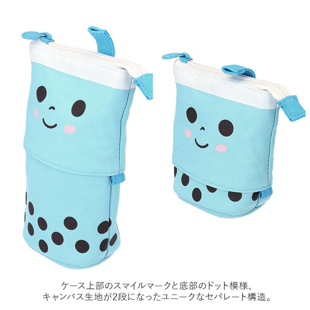 ペンケース かわいい 通販 タピオカ 筆箱 ふで箱 ふでばこ 文房具 文具 ポーチ 筆入れ 女の子 男の子 小学生 中学生 高校生 大学生 学生 便利 ブルー ・
