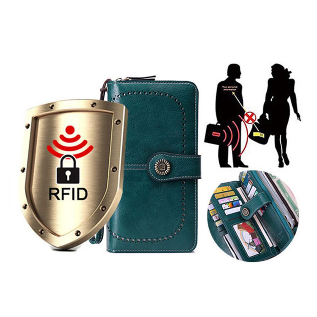 スキミング防止 長財布 レディース 通販 スキミング 防止 財布 長サイフ なが財布 大容量 カードケース カードがたくさん入る カード入れ 多い おしゃれ シンプル ラウンドファスナー RFID 磁気防止 便利 ストラップ スマホ 入る レディース財布 ワインレッド ・